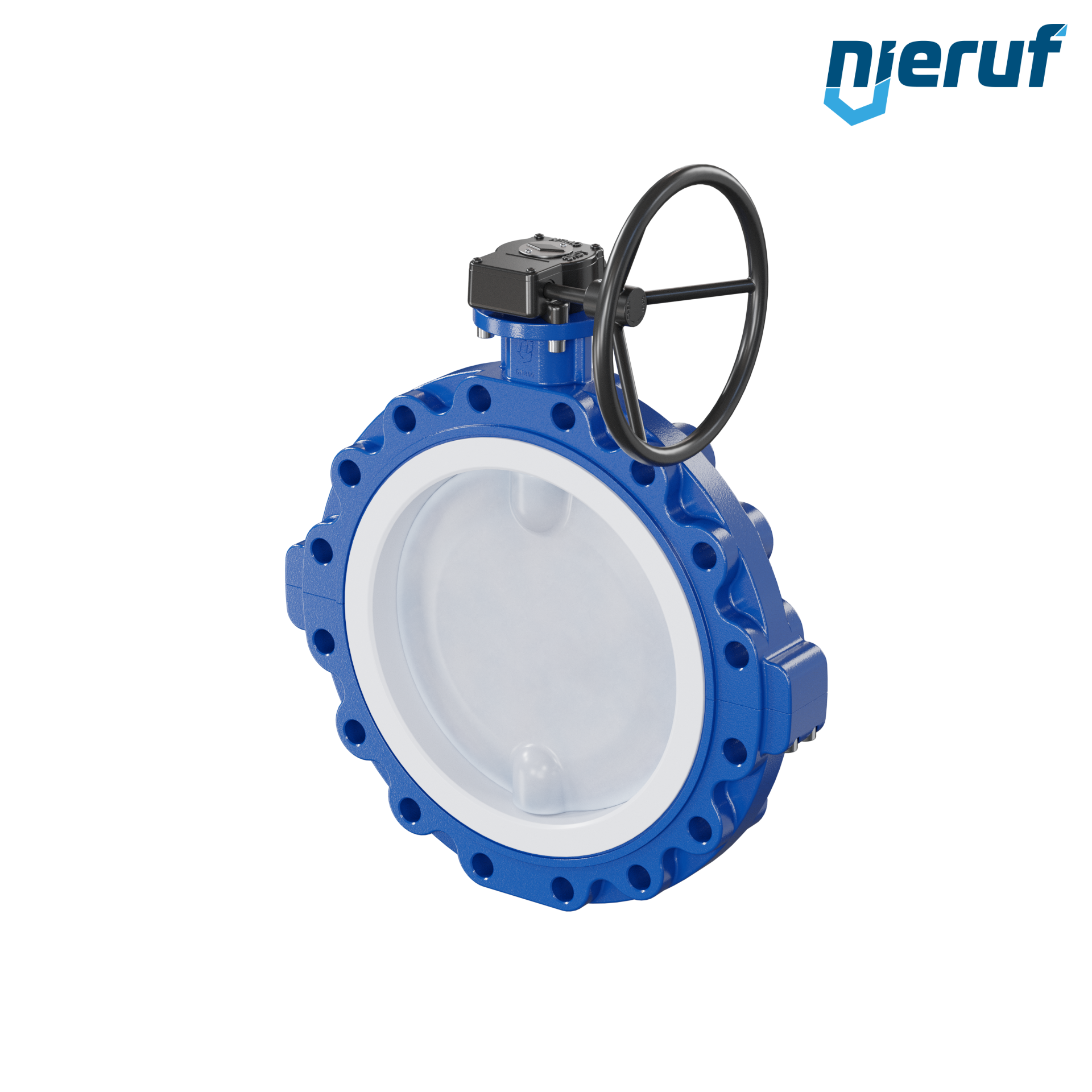 valvola a farfalla PFA PTFE AK09 DN400 ANSI150 volantino manuale inserto in FKM
