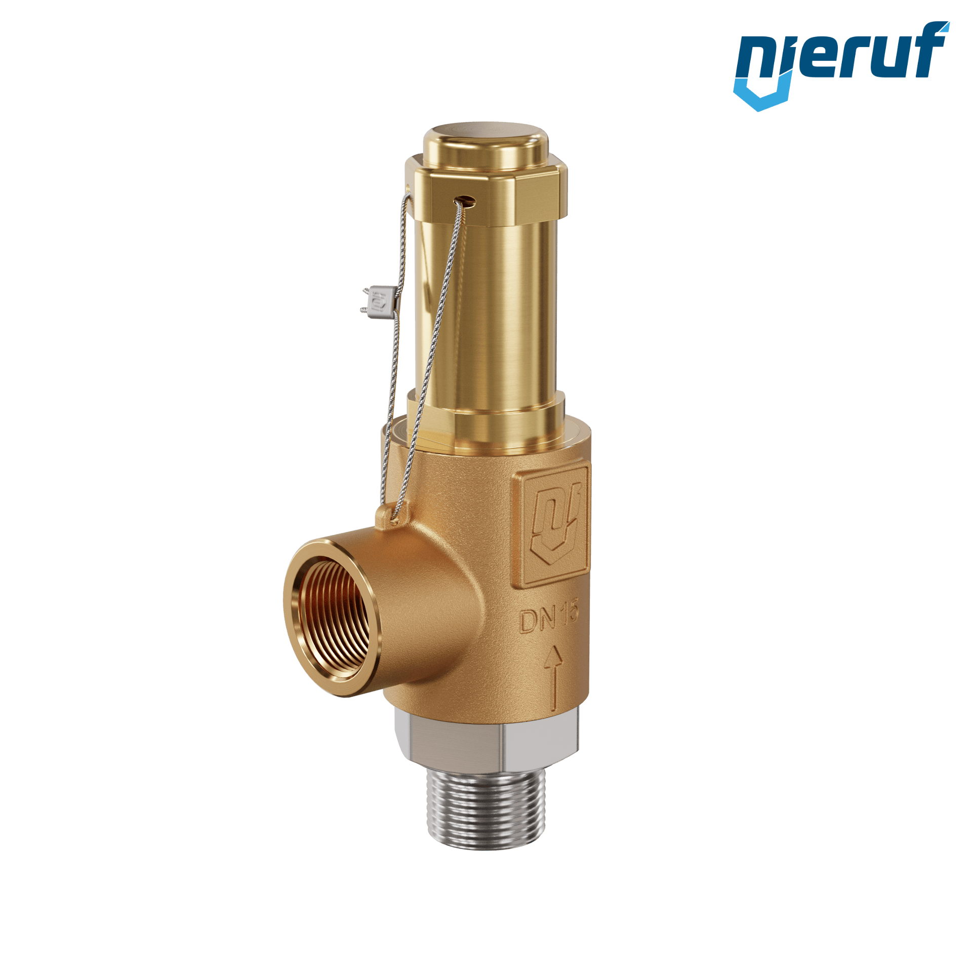 valvola di sicurezza ottone rosso SV19 DN15 1/2 M x 1/2 F a tenuta di gas senza dispositivo di sollevamento PTFE