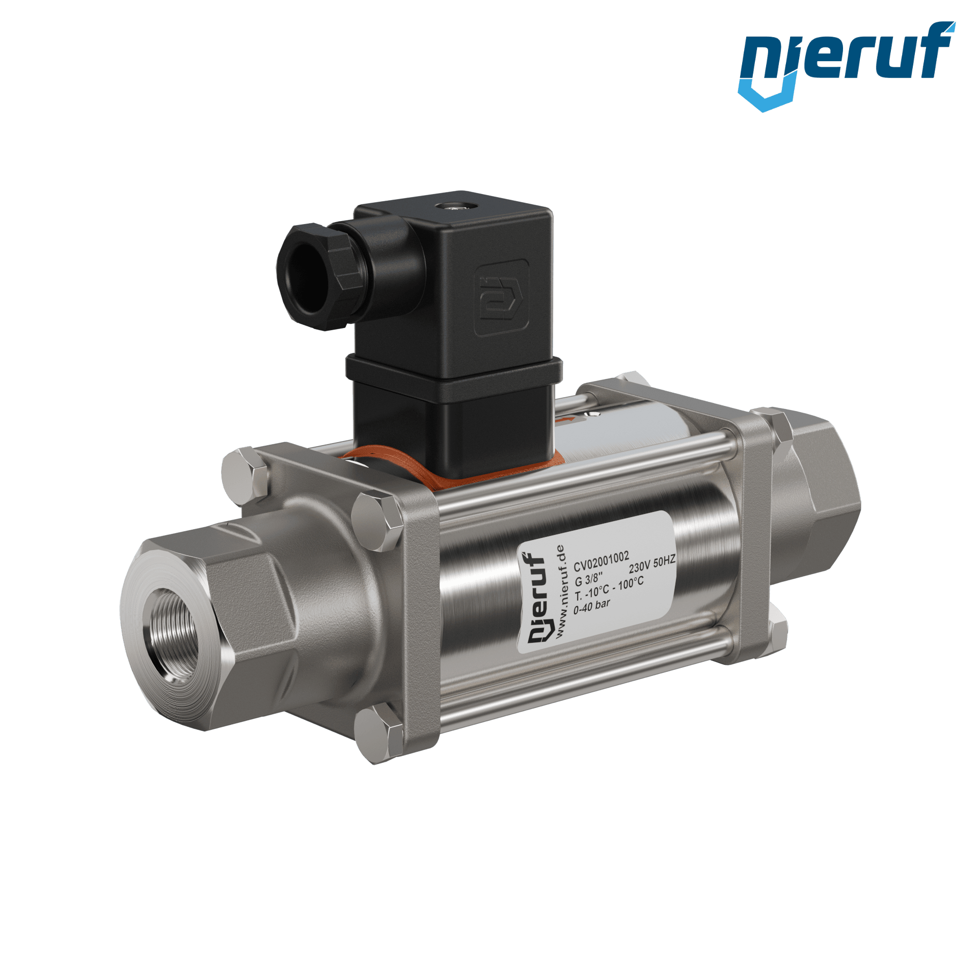 valvola coassiale 3/8" pollici filettatura interna - DN10 acciaio inossidabile 230V AC NC - per applicazione con acqua