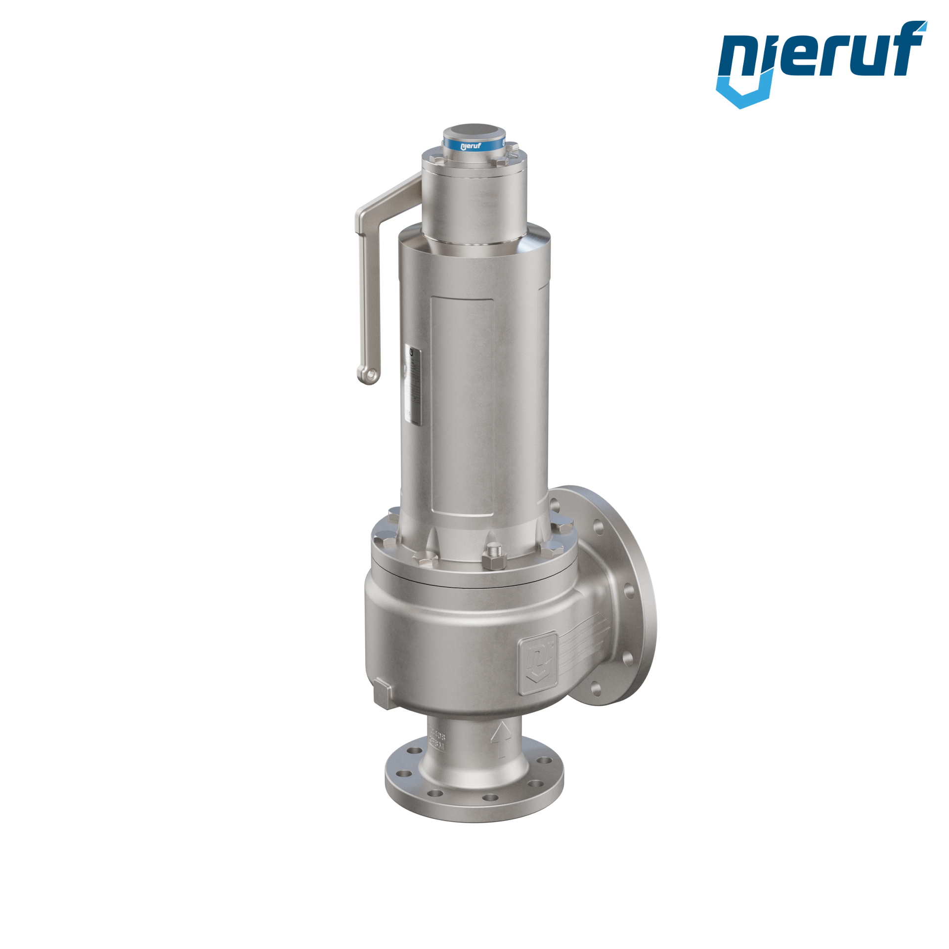 valvola di sicurezza flangiata DN80/DN125 SF04, acciaio inox 1.4408 PTFE, dispositivo di sollevamento con leva
