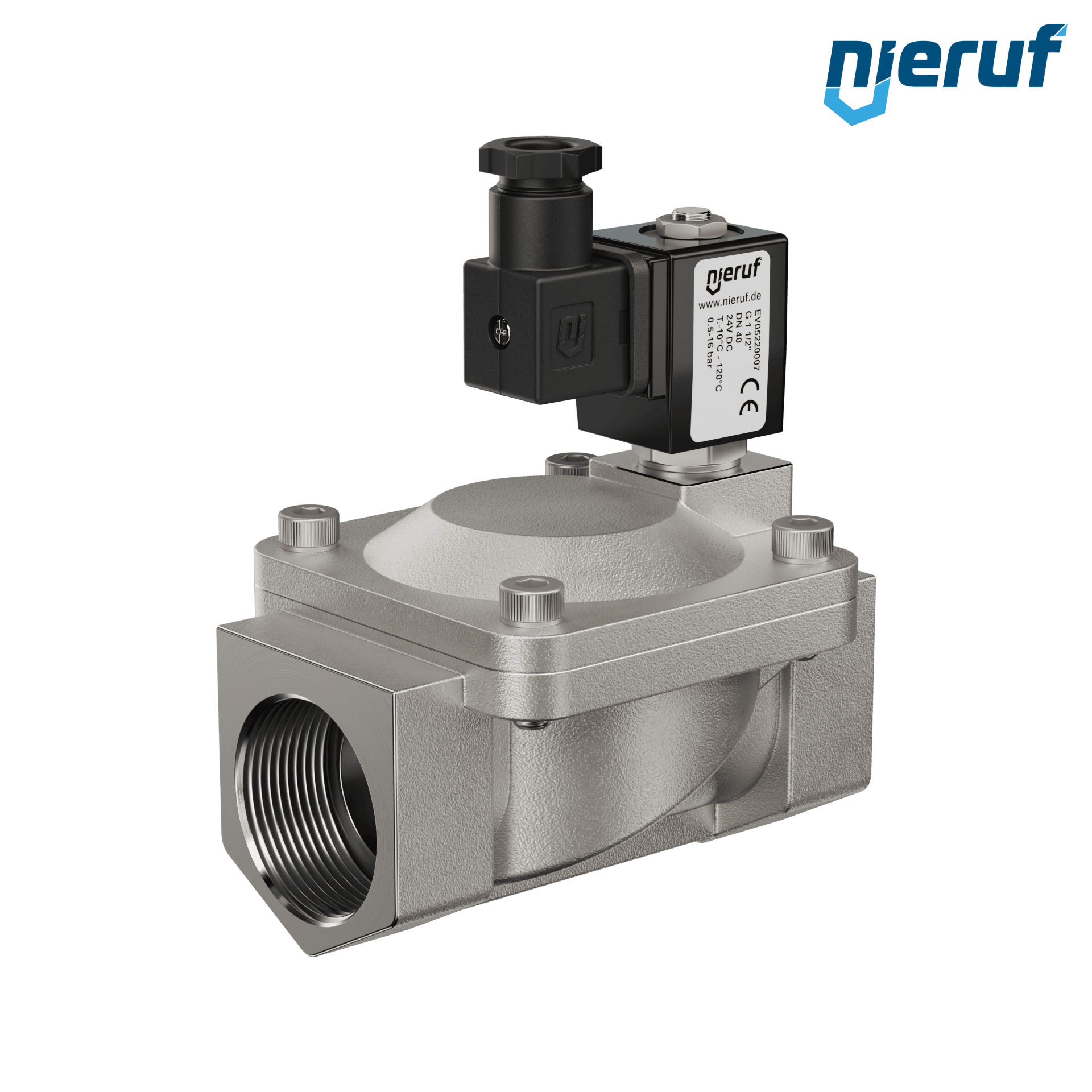 elettrovalvola G 1 1/2" pollici acciaio inossidabile EV05 FKM 24V DC