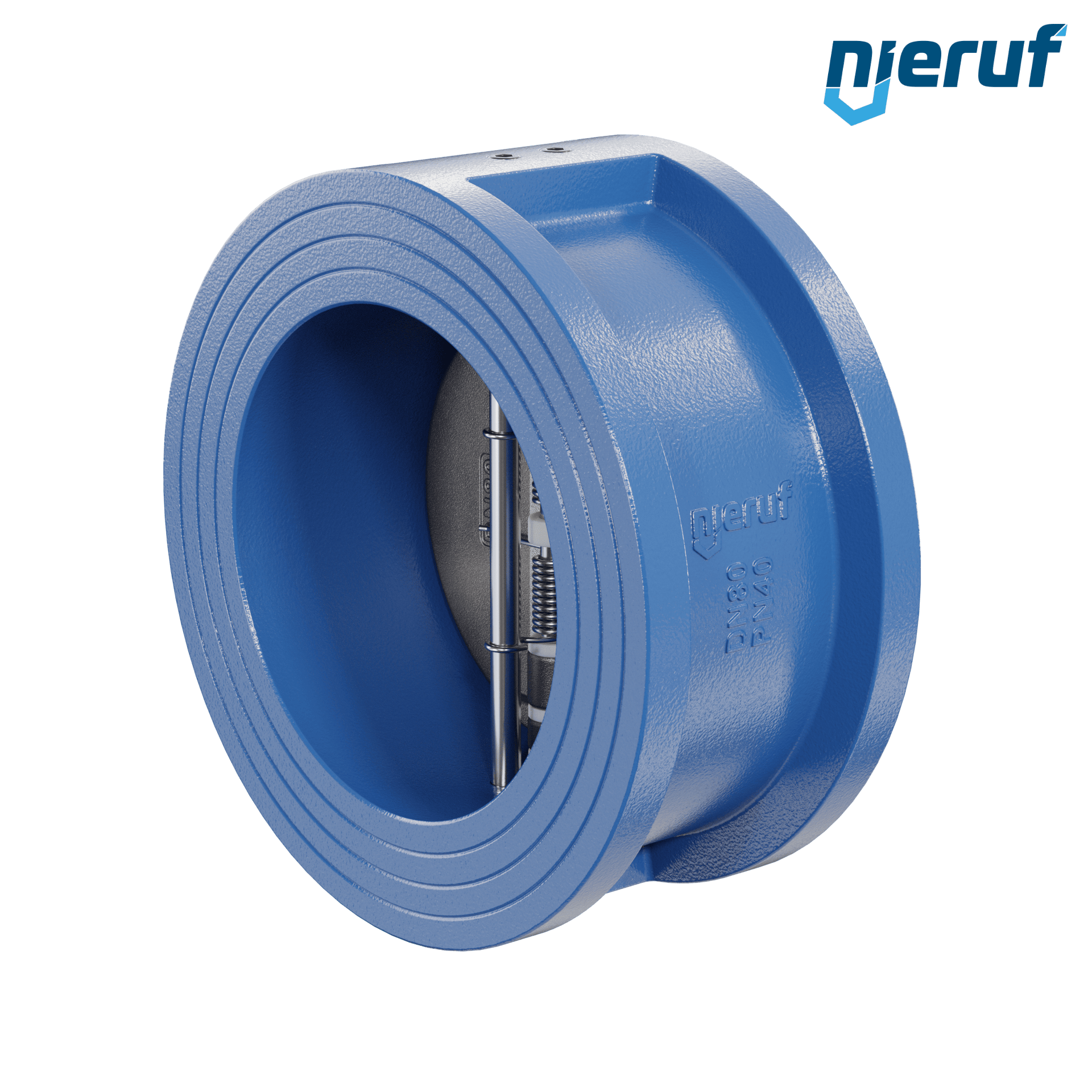valvola di ritegno a doppio battente DN80 ANSI150 DR01 ANSI 150 GGG40 con rivestimento epossidico blu 180µm  NBR