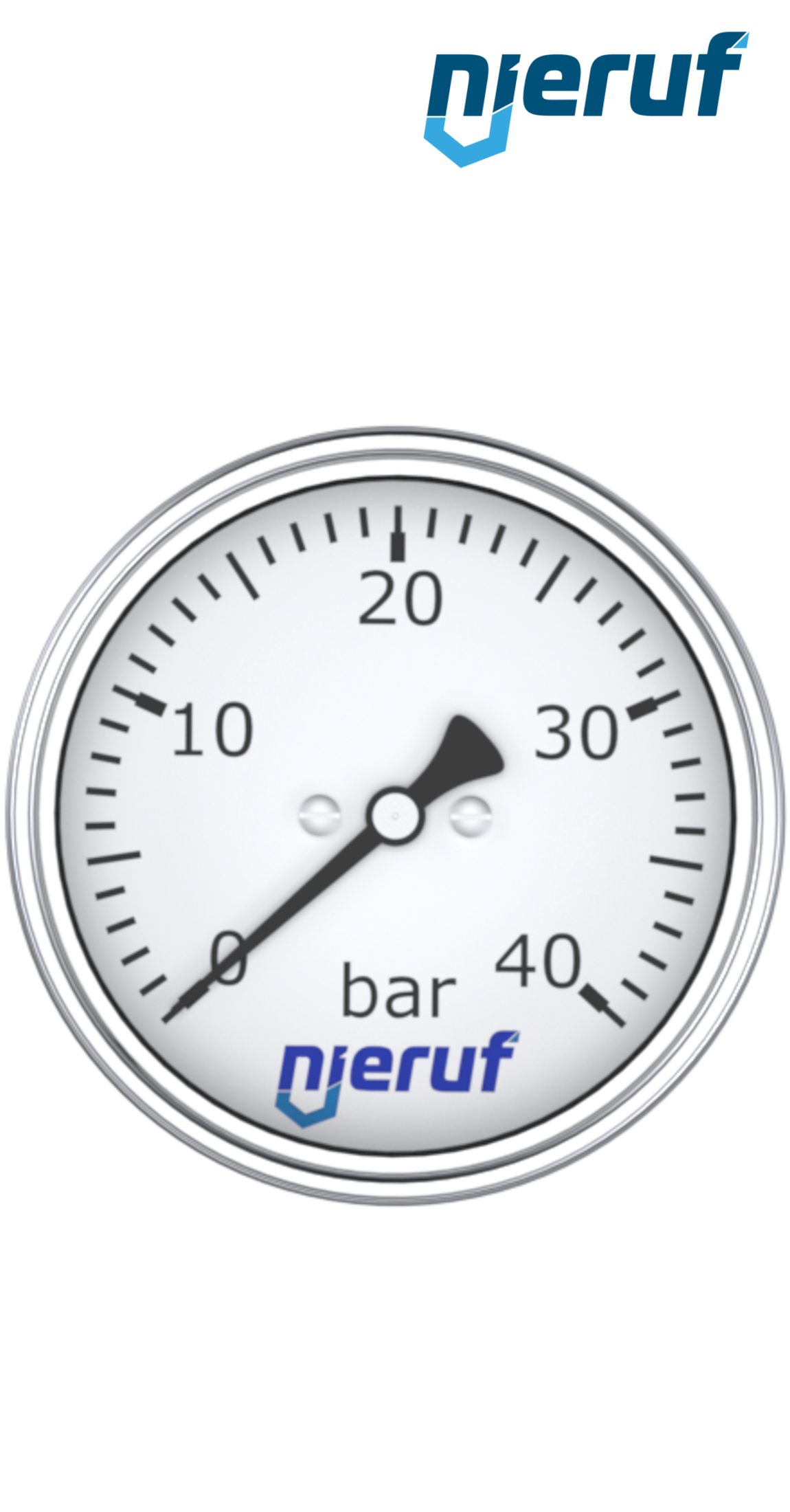 Manometer G 1/2" axial 100 mm Edelstahl MM07 0 - 4,0 bar ohne Füllung, trocken
