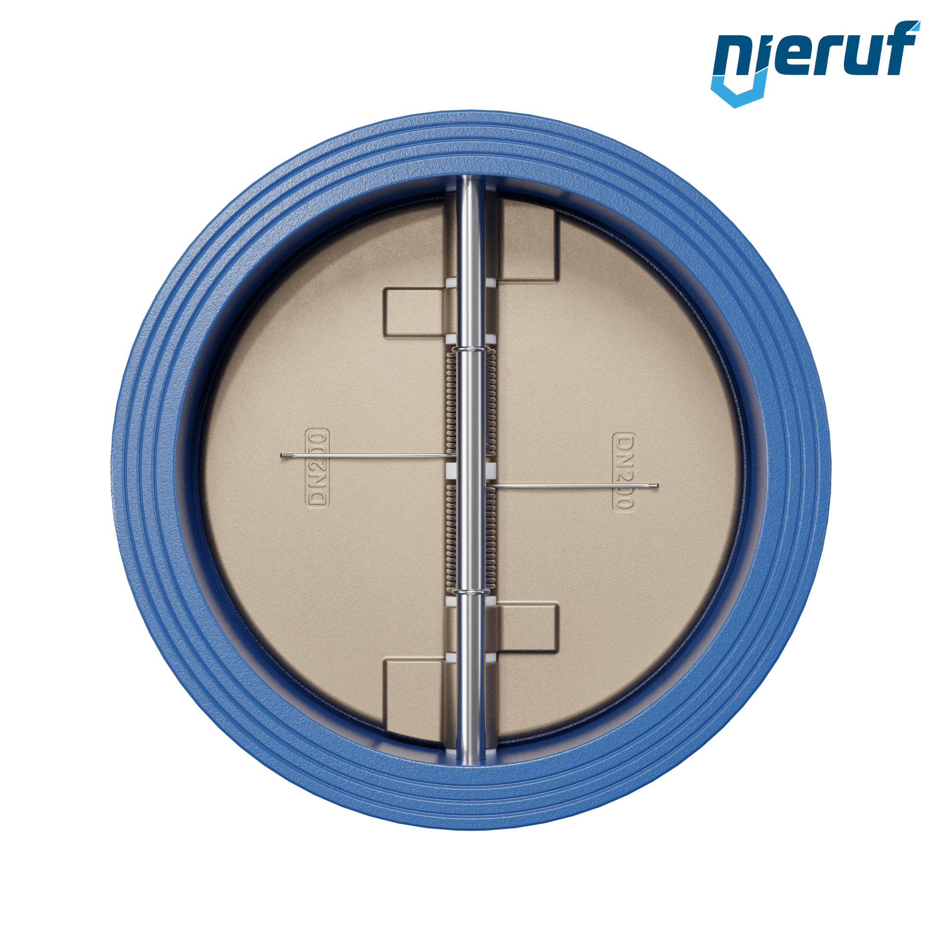 valvola di ritegno a doppio battente DN200 ANSI150 DR04 ANSI 150 GGG40 con rivestimento epossidico blu 180µm  NBR