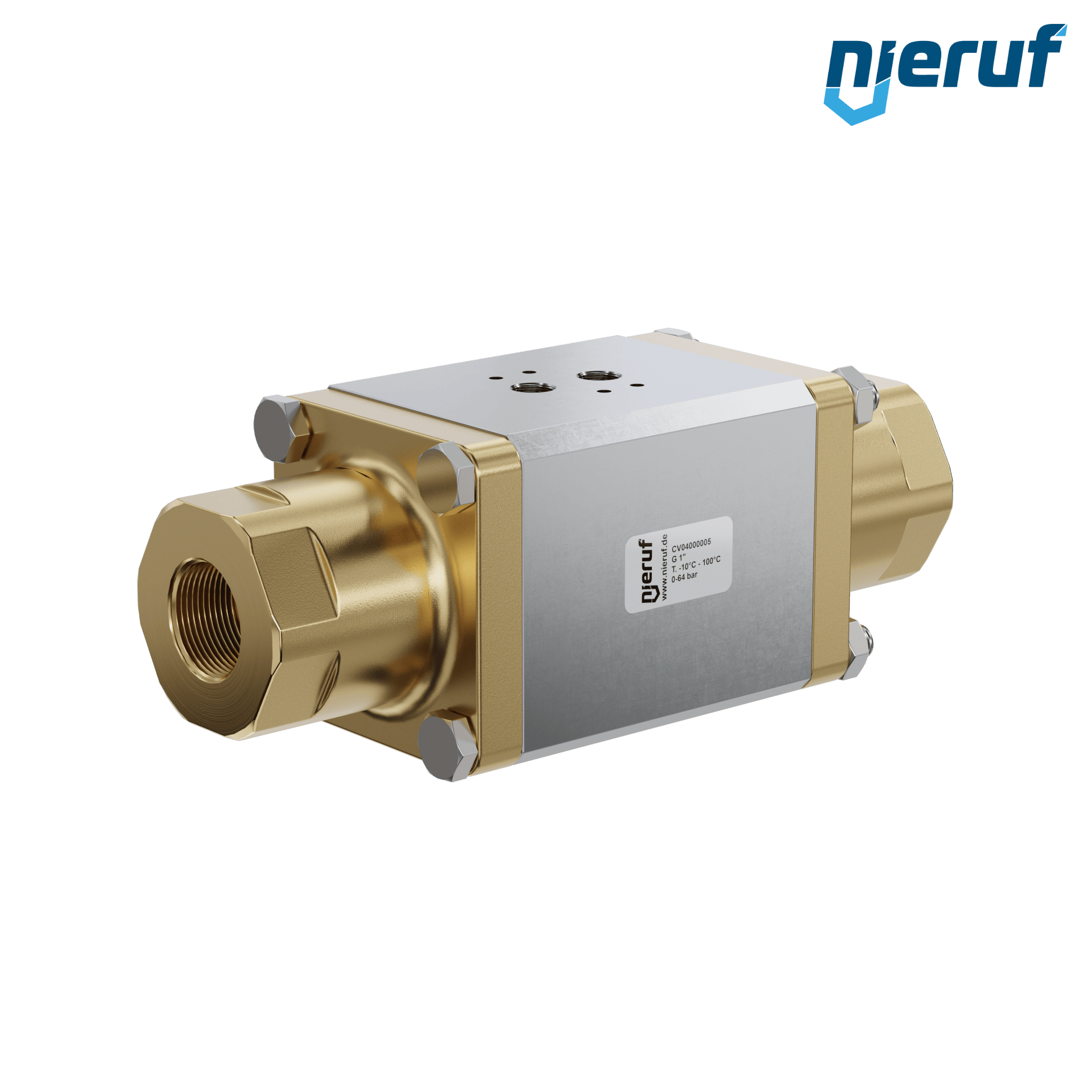 valvola coassiale a 2/2 vie CV04 1" pollici filettatura interna - DN25 ottone max. 64 bar NC