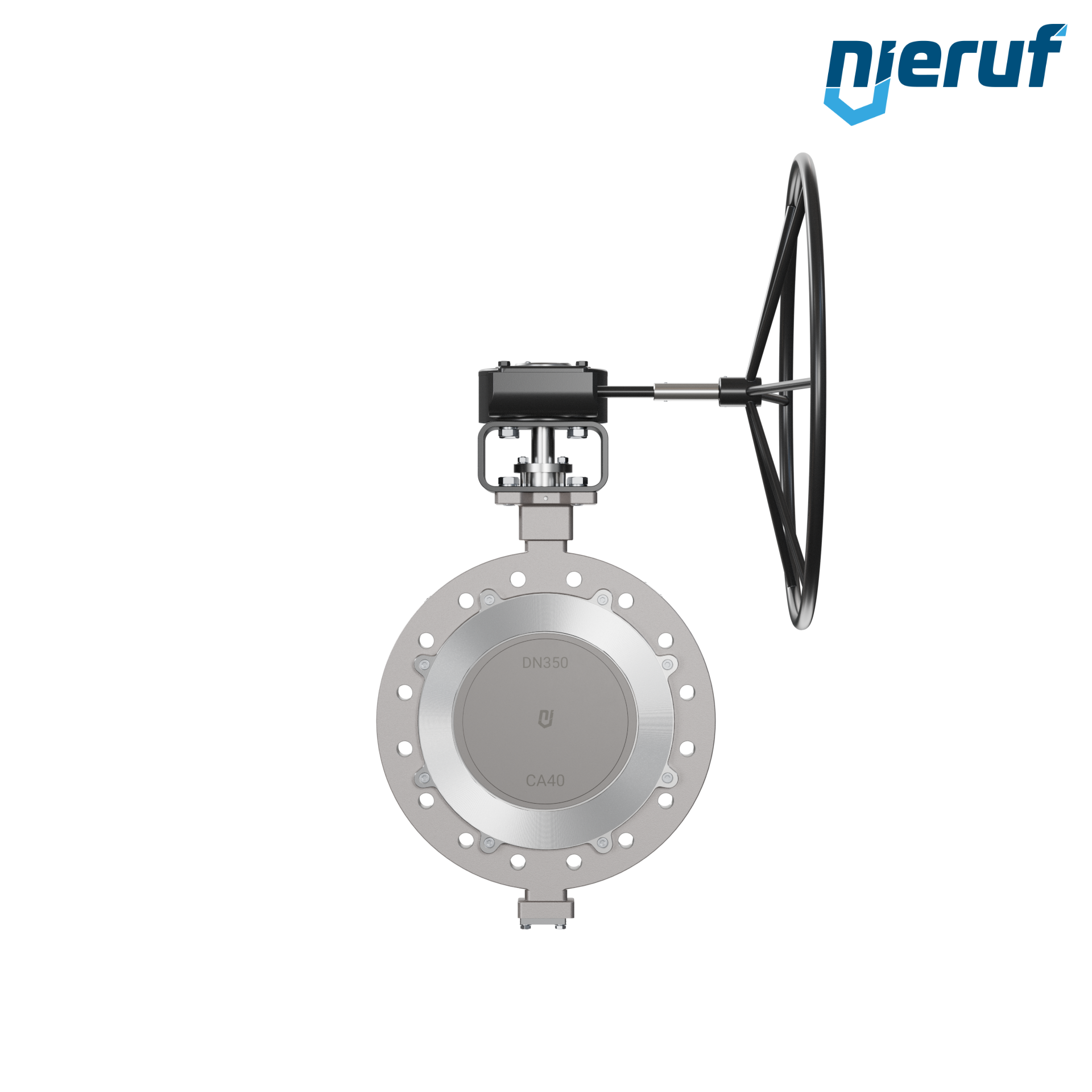 valvola a farfalla triplo eccentrico acciaio inox AK14 DN 350 PN25 volantino