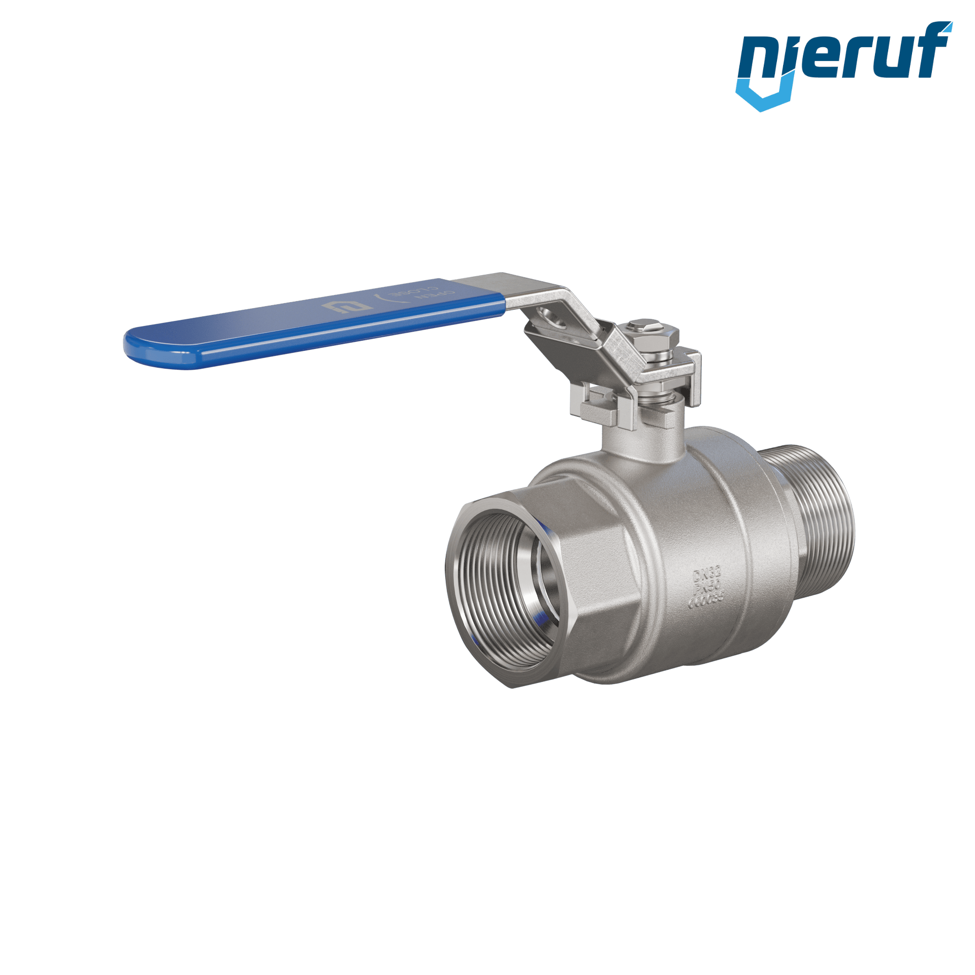 valvola a sfera flangiata in acciaio inossidabile DN32 - 1 1/4" pollici filett.internaxfilett.esterna GK19
