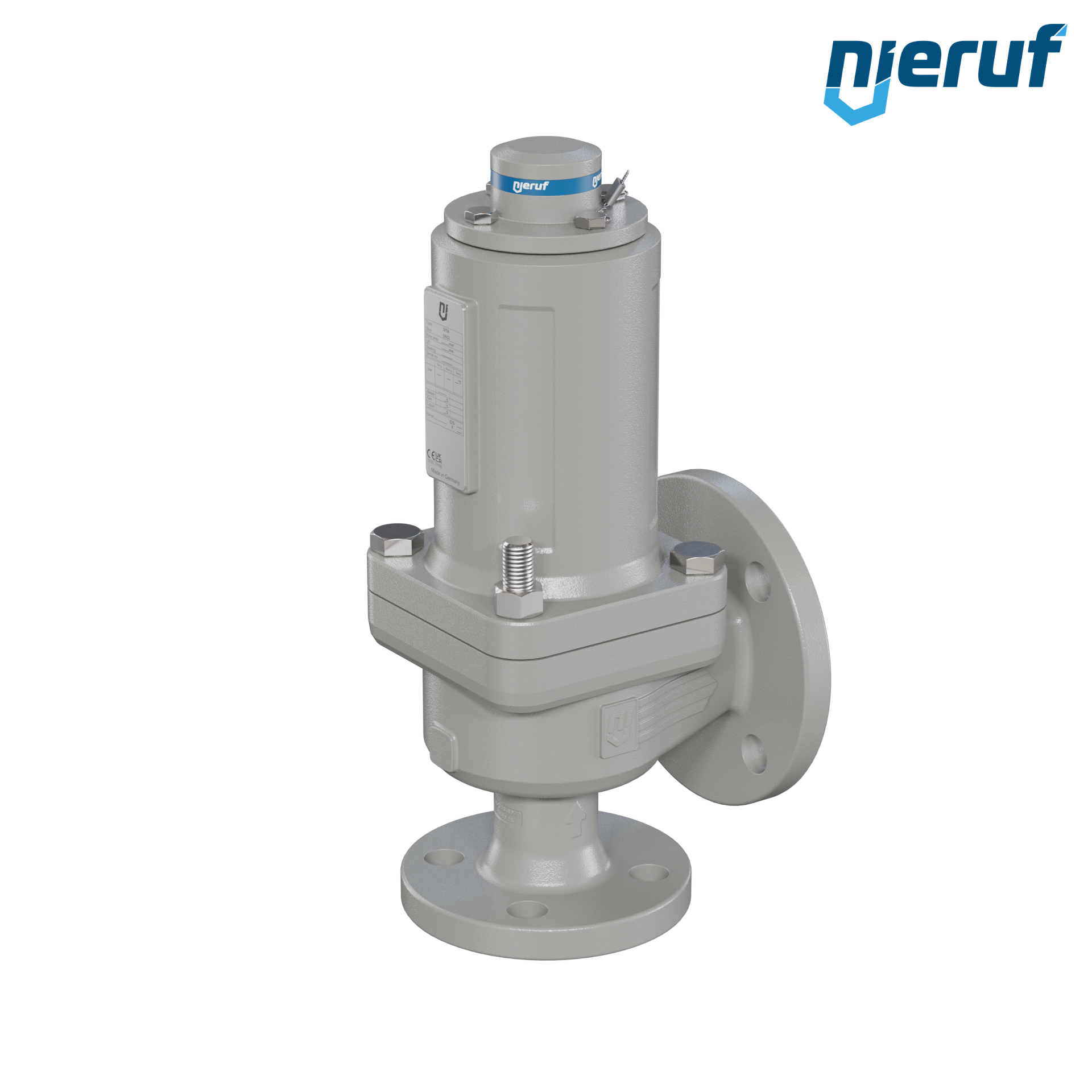 valvola di sicurezza flangiata DN32/DN50 SF06, cappello della molla a tenuta di gas (antigas) PTFE, senza dispositivo di sollevamento