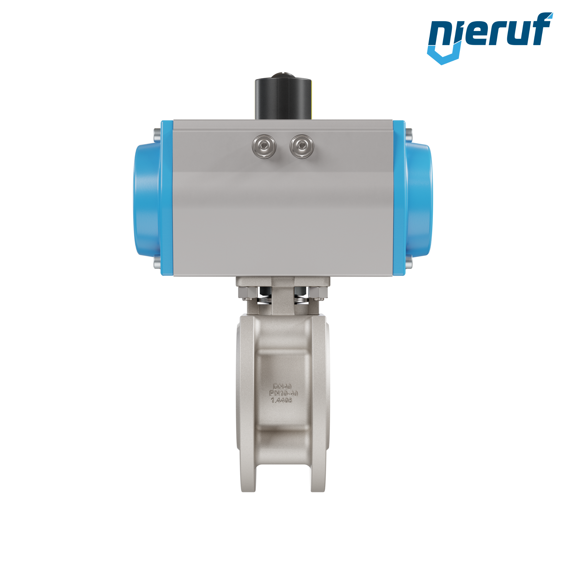valvola a sfera flangiata dal design compatto DN40 PK07 azionamento rotativo pneumatico a semplice effetto apertura a molla