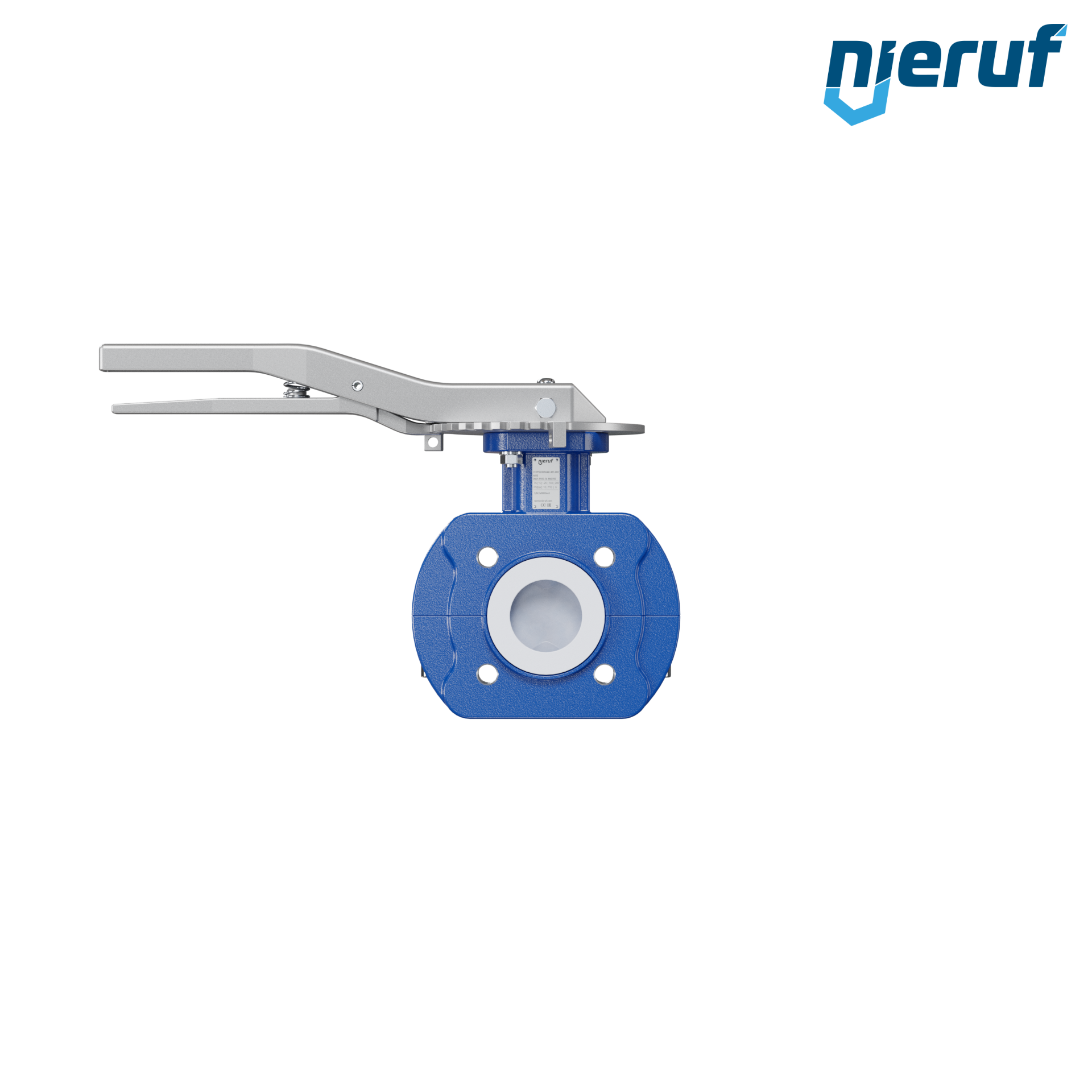 valvola a farfalla PFA PTFE AK10 DN25 PN10-PN16 leva inserto in FKM