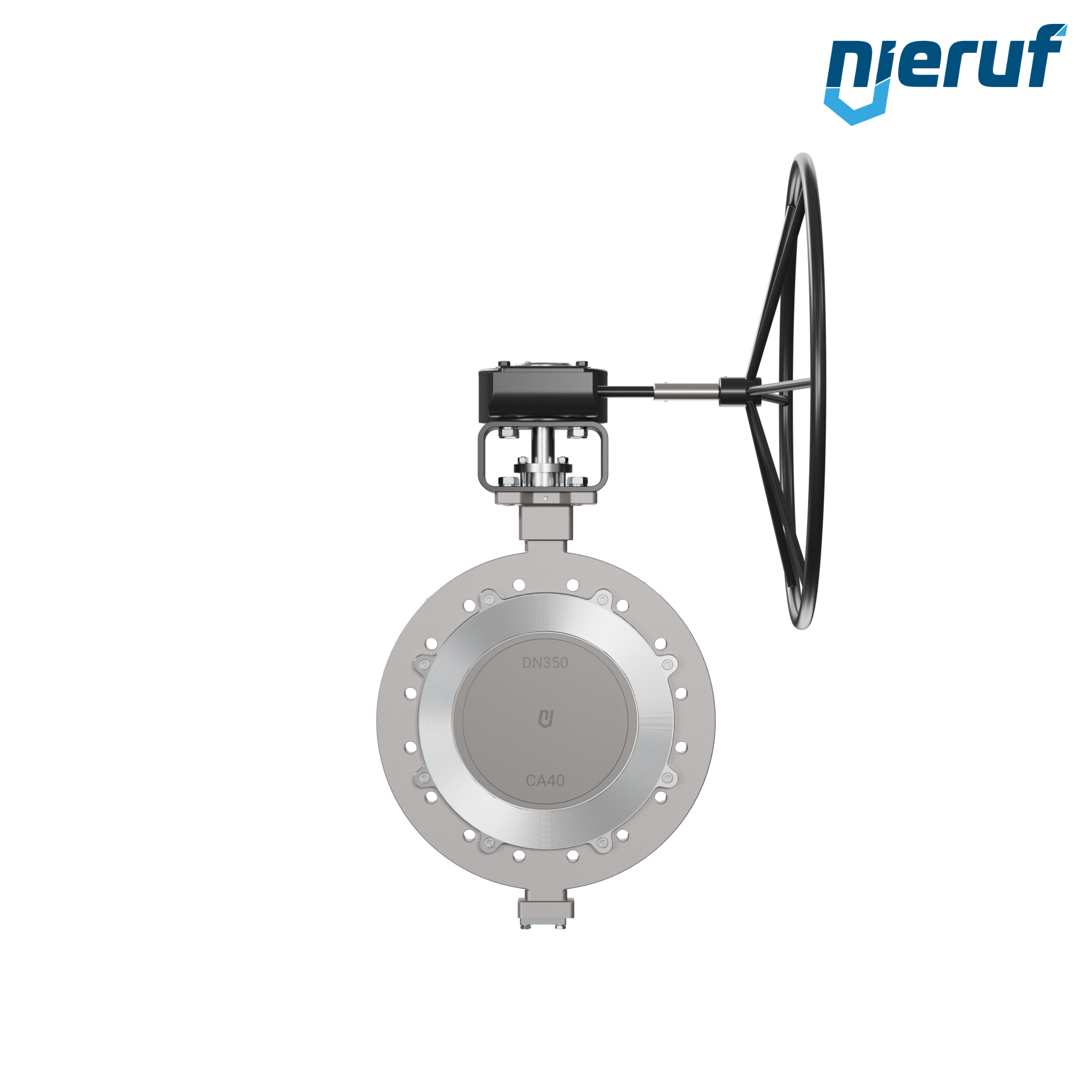 valvola a farfalla triplo eccentrico acciaio inox AK14 DN 350 PN16 volantino