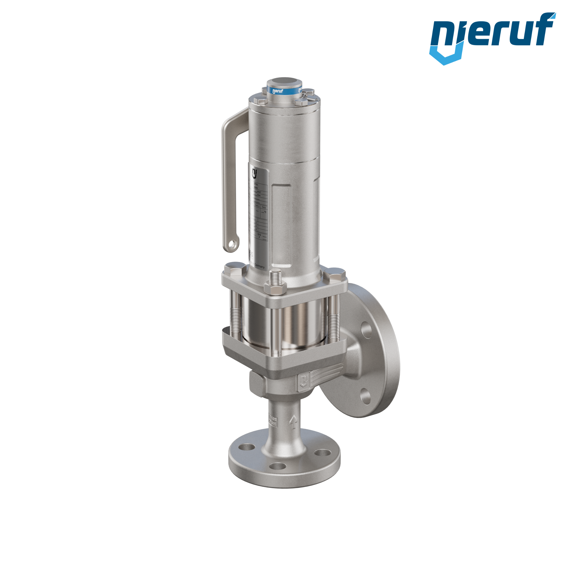 valvola di sicurezza con cappello a tenuta di gas & manicotto di tenuta DN15/DN25 SF04, PTFE, dispositivo di sollevamento con leva
