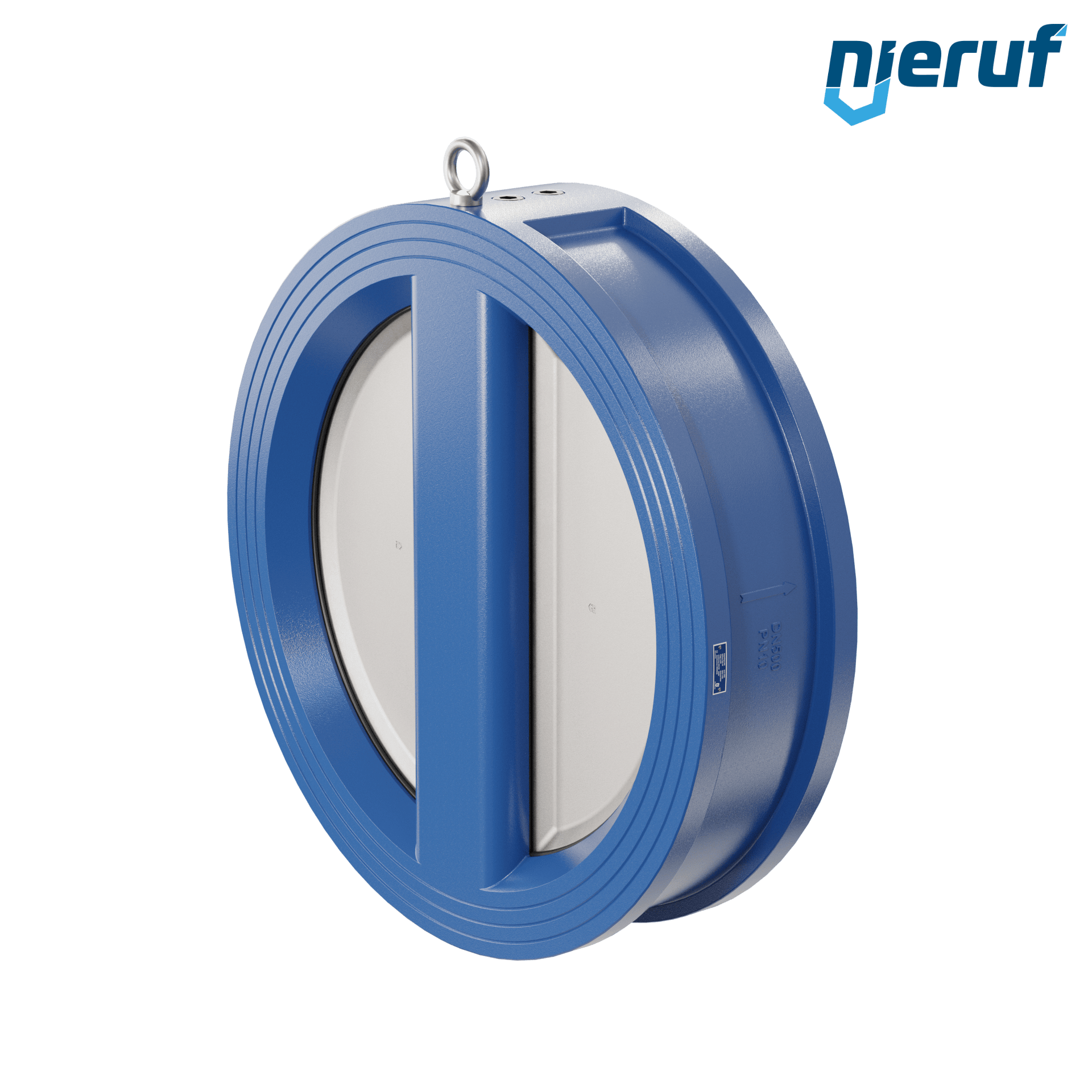 valvola di ritegno a doppio battente DN500 ANSI150 DR02 ANSI 150 GGG40 con rivestimento epossidico blu 180µm  EPDM