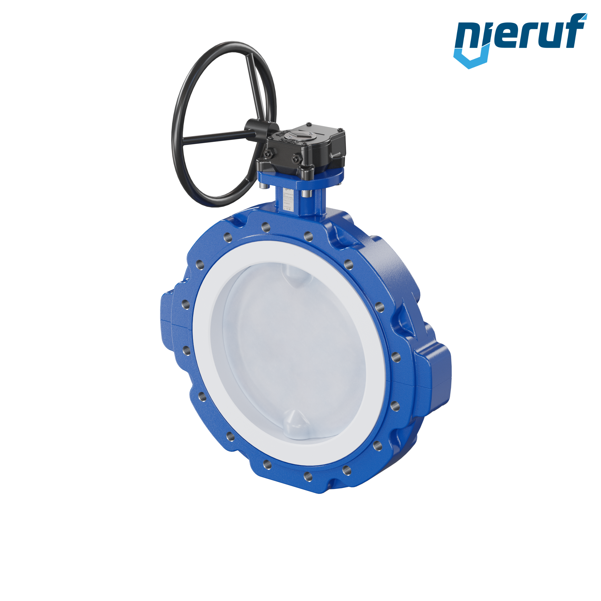 valvola a farfalla PFA PTFE AK10 DN350 PN10 volantino manuale inserto in FKM