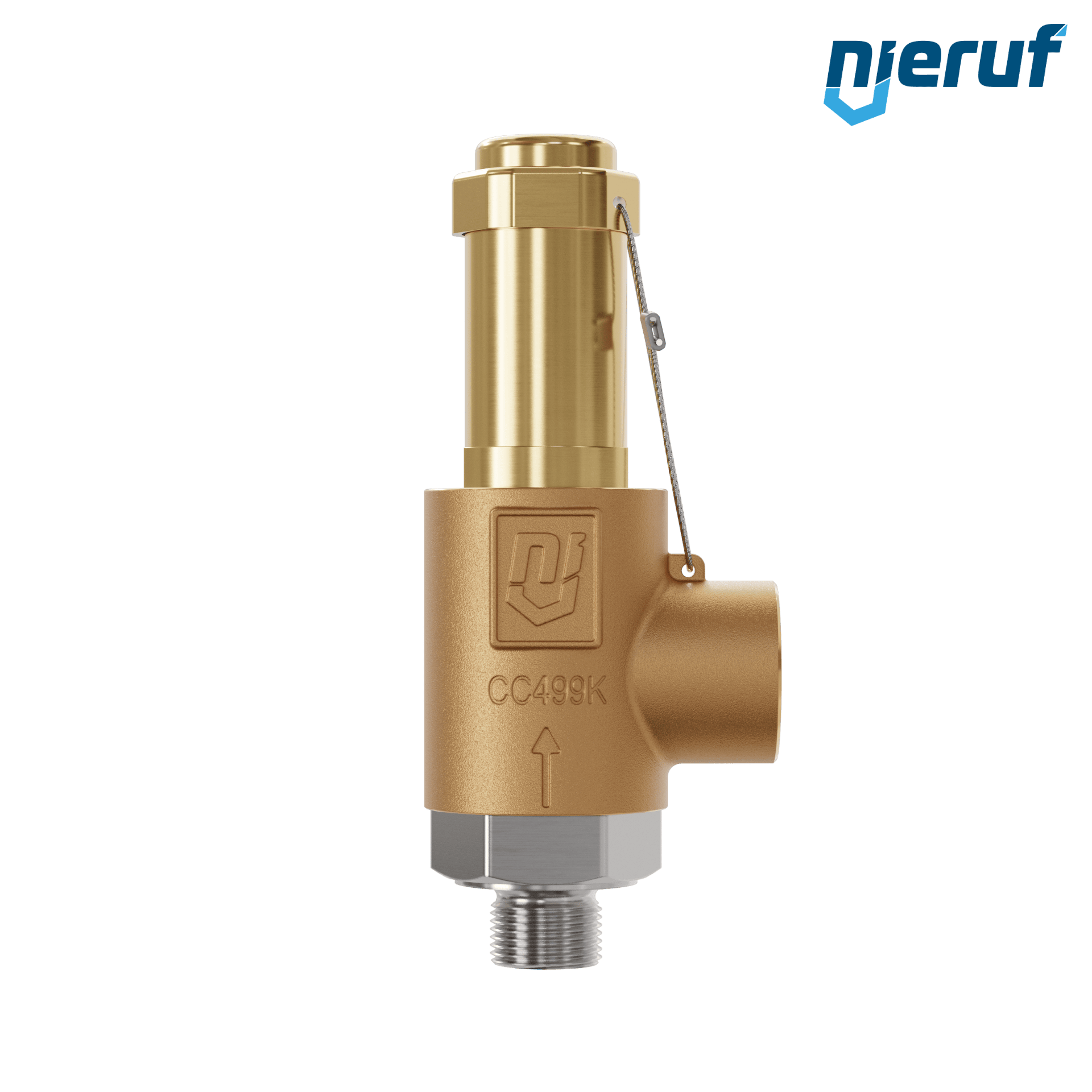 valvola di sicurezza ottone rosso SV19 DN10 3/8 M x 1/2 F a tenuta di gas senza dispositivo di sollevamento PTFE