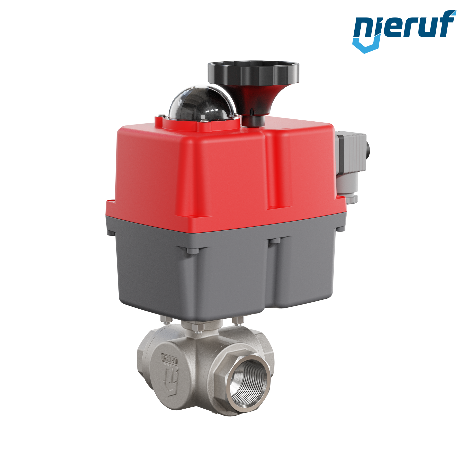 valvola a sfera a 3 vie con attuatore elettrico 24-240V DN25 - 1" pollici acciaio inossidabile a passaggio ridotto con incavo a forma di L