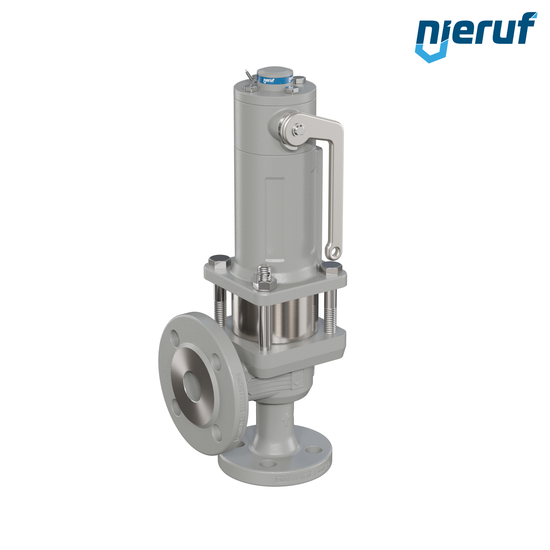 valvola di sicurezza flangiata DN15/DN25 SF06, cappello della molla a tenuta di gas (antigas) & manicotto di tenuta in acciaio inossidabile PTFE, dispositivo di sollevamento con leva