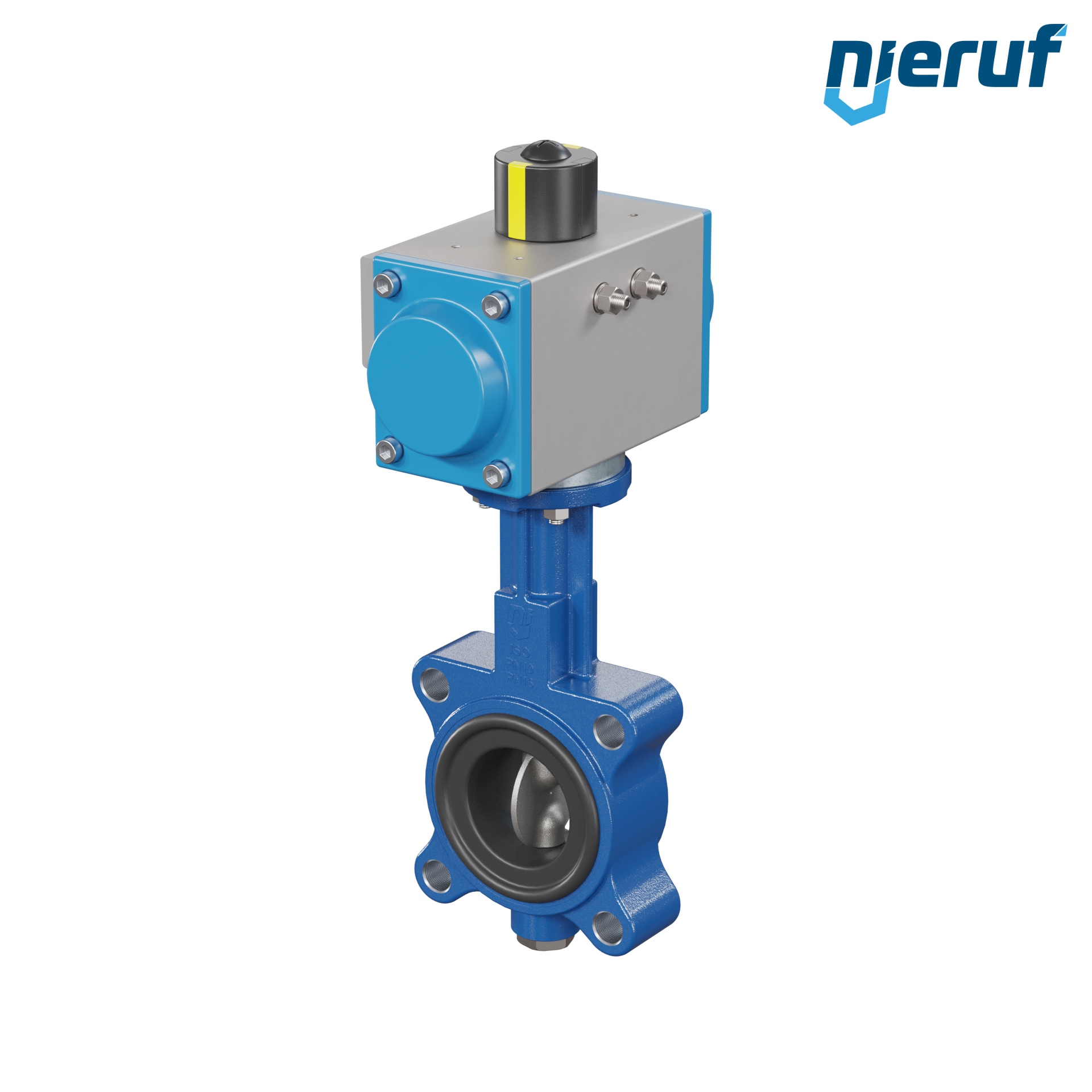 Butterfly valve DN 50 AK02 NBR-70-black DVGW gas pneumatic actuator single acting normally open