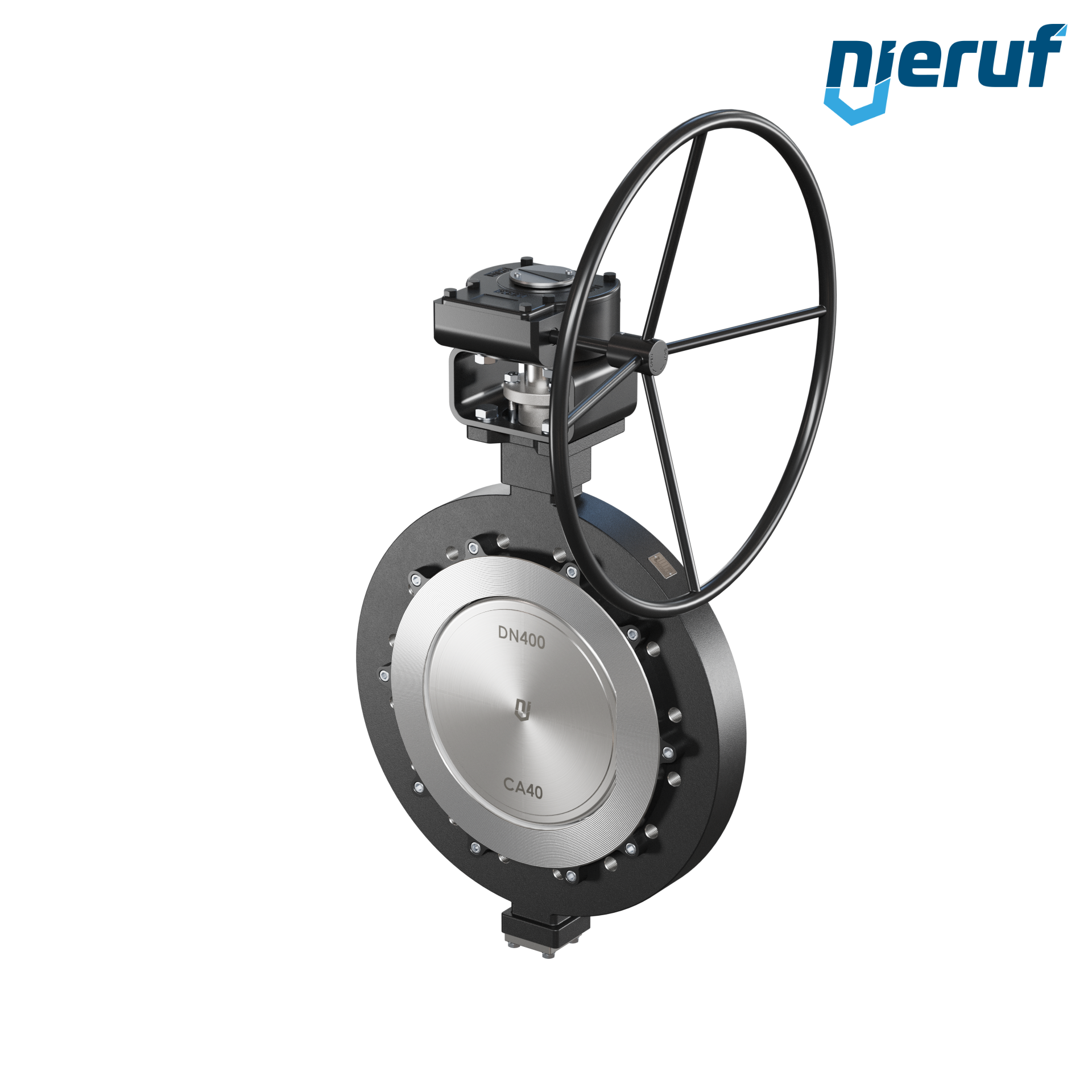 Double offset butterfly-valve AK12 DN 400 PN10 worm gear