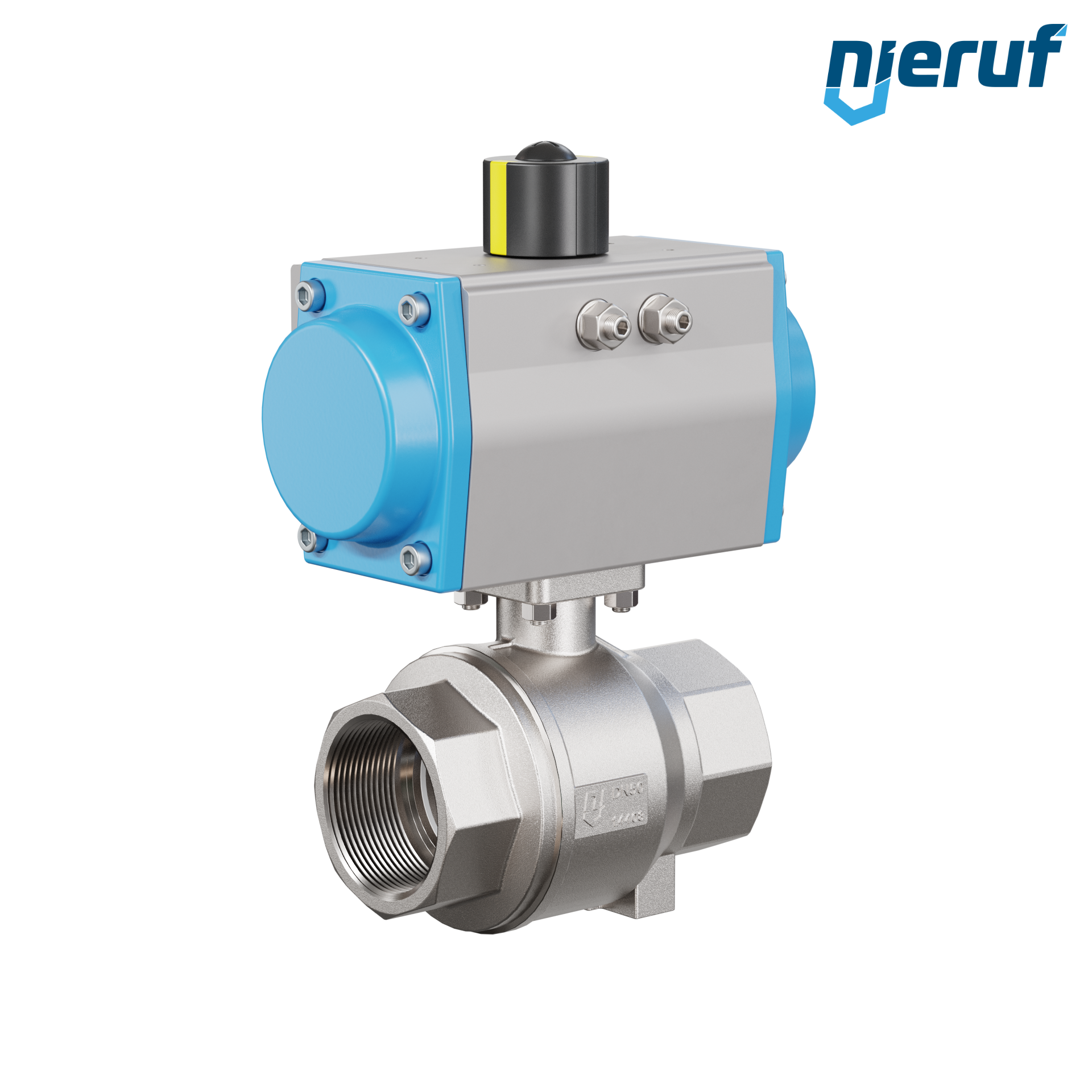 valvola a sfera pneumatica DN50 - 2" pollici azionamento rotativo a effetto semplice apertura a molla PK02
