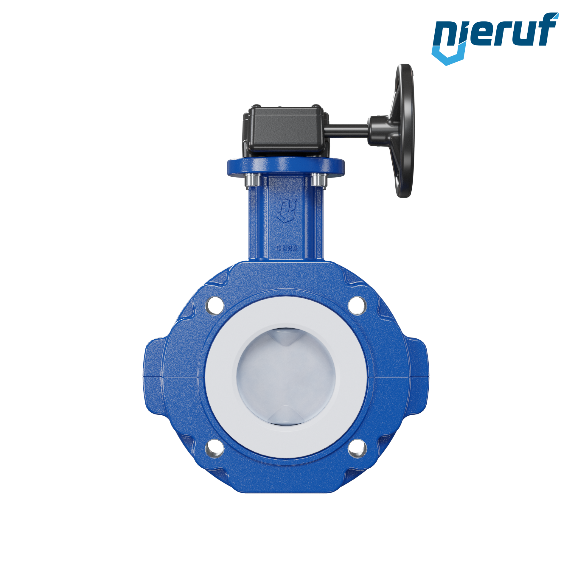 valvola a farfalla PFA PTFE AK10 DN80 ANSI150 volantino manuale inserto in FKM