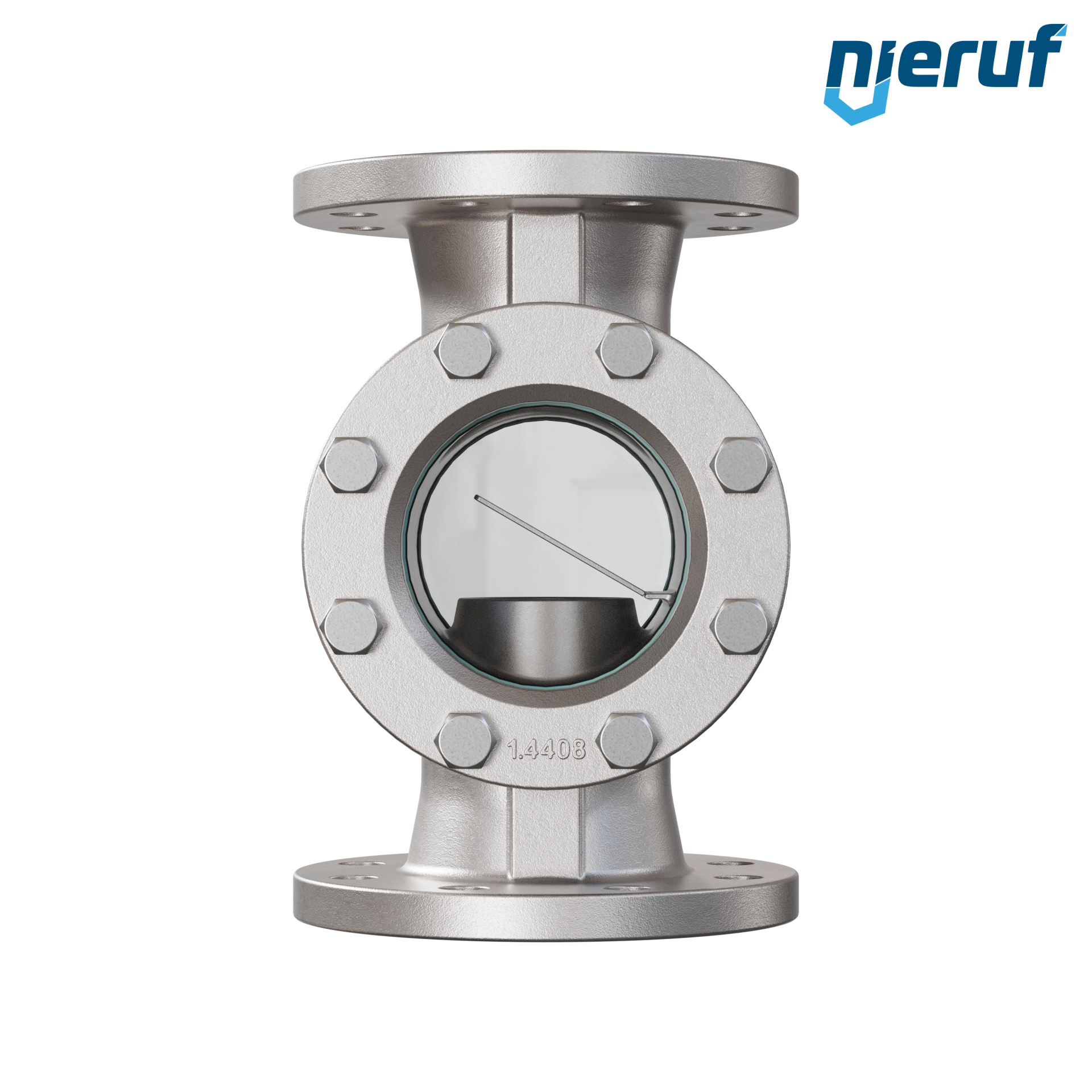 Specola visiva flangiata DN100 acciaio inossidabile AISI 316 flangia PN40 vetro borosilicato versione con disco