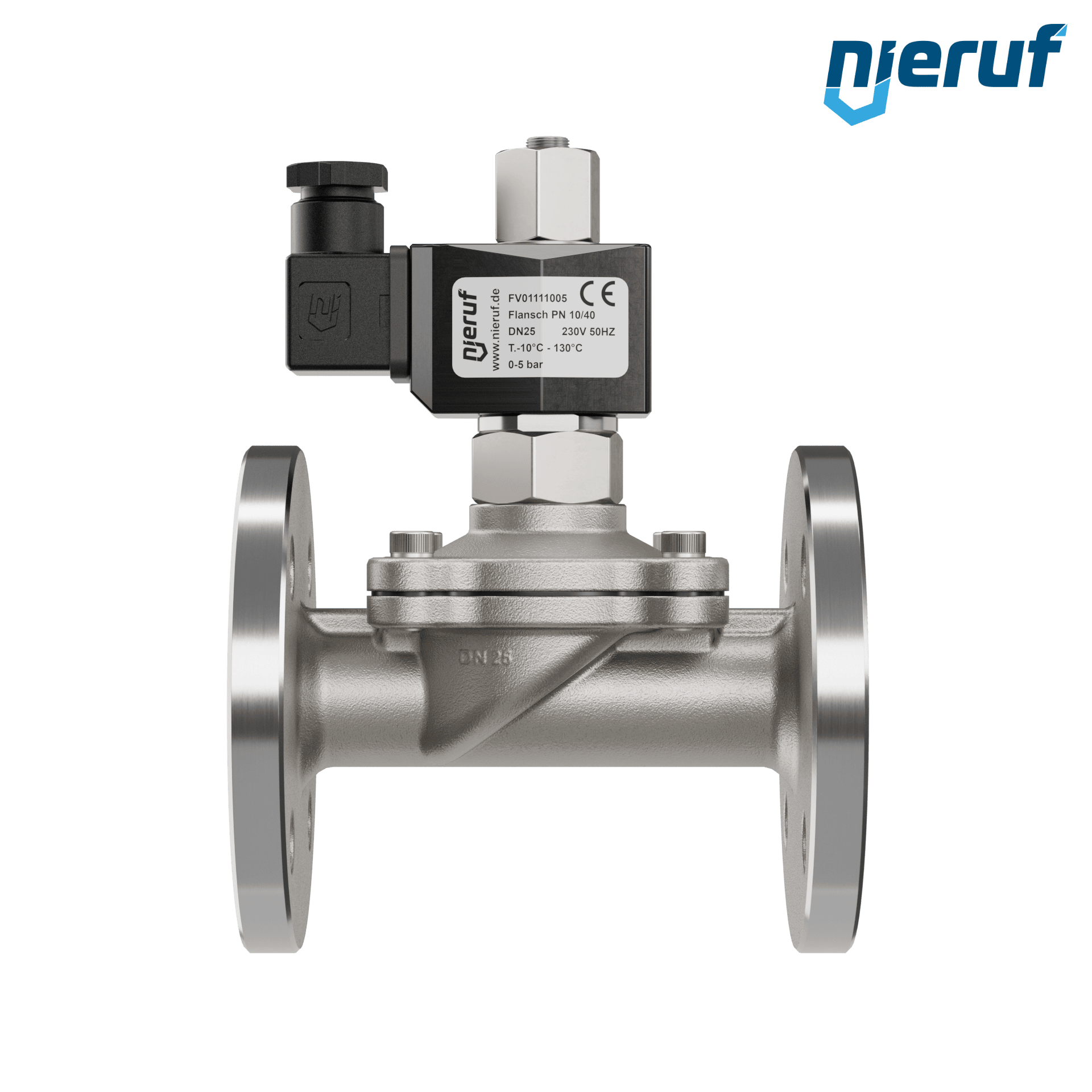 flangia elettrovalvola DN25 acciaio inossidabile FV01 EPDM 230V 50Hz NO