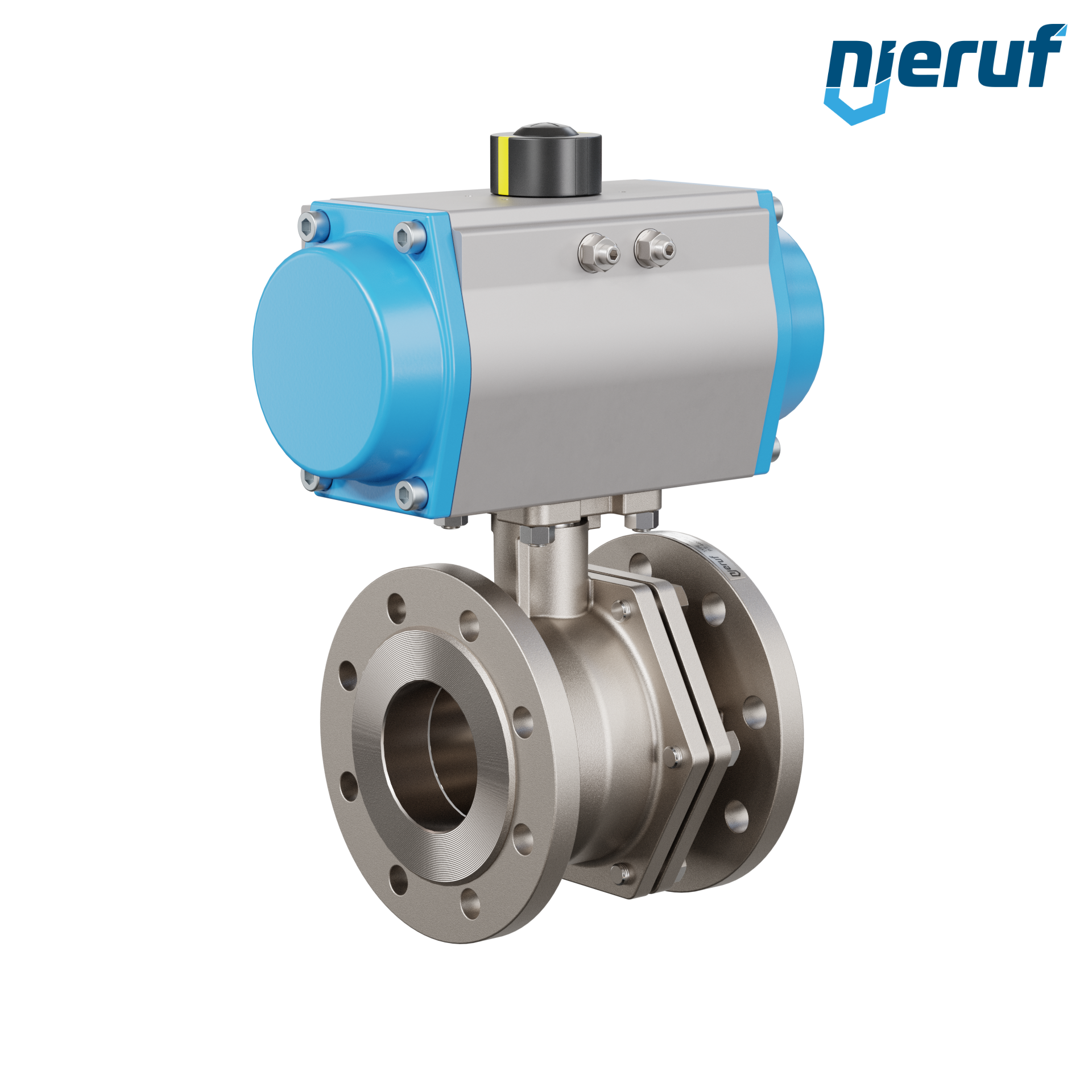 valvola a sfera flangiata DN80 PK05 azionamento rotativo pneumatico a semplice effetto apertura a molla