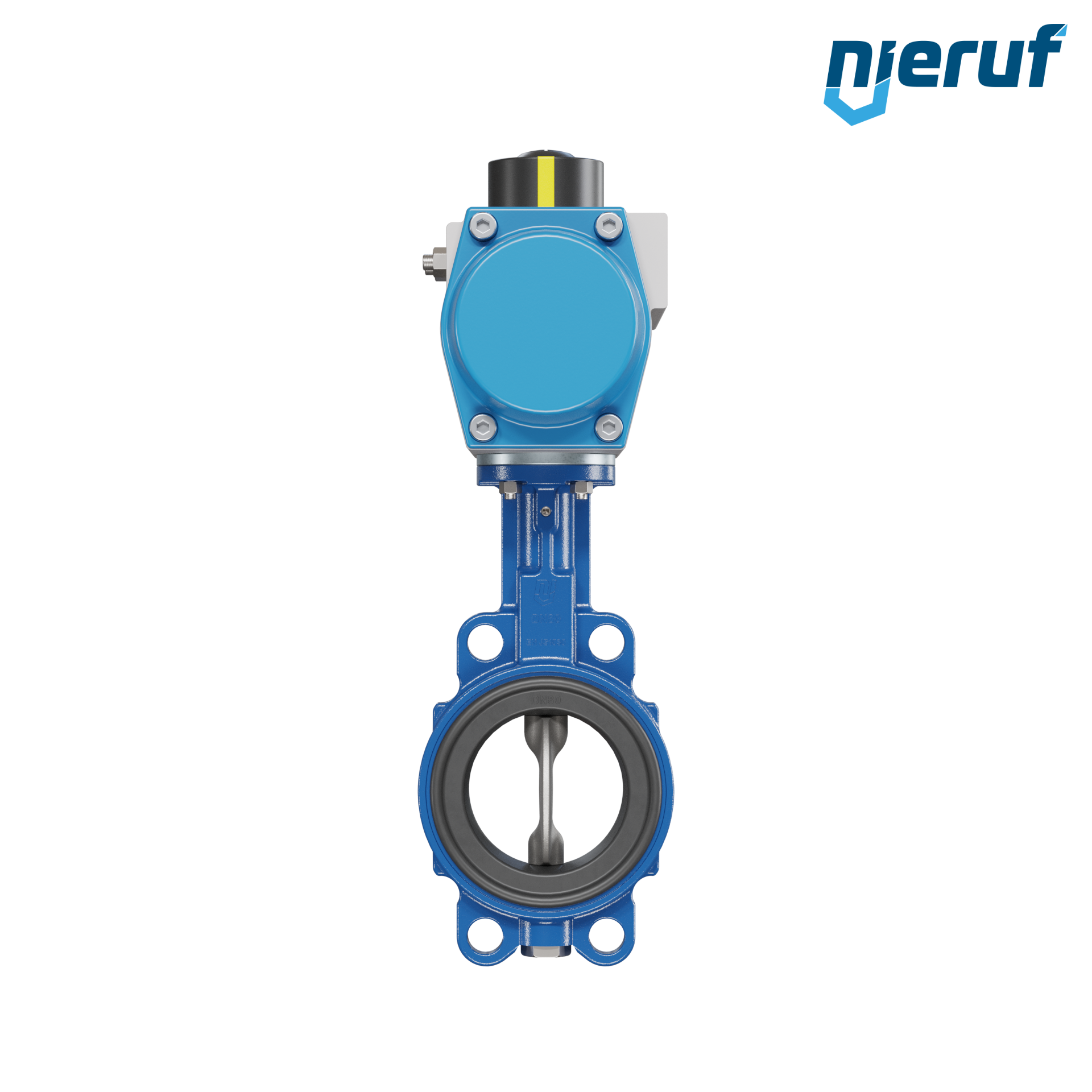 Butterfly valve DN 80 AK01 FPM pneumatic actuator single acting normally open