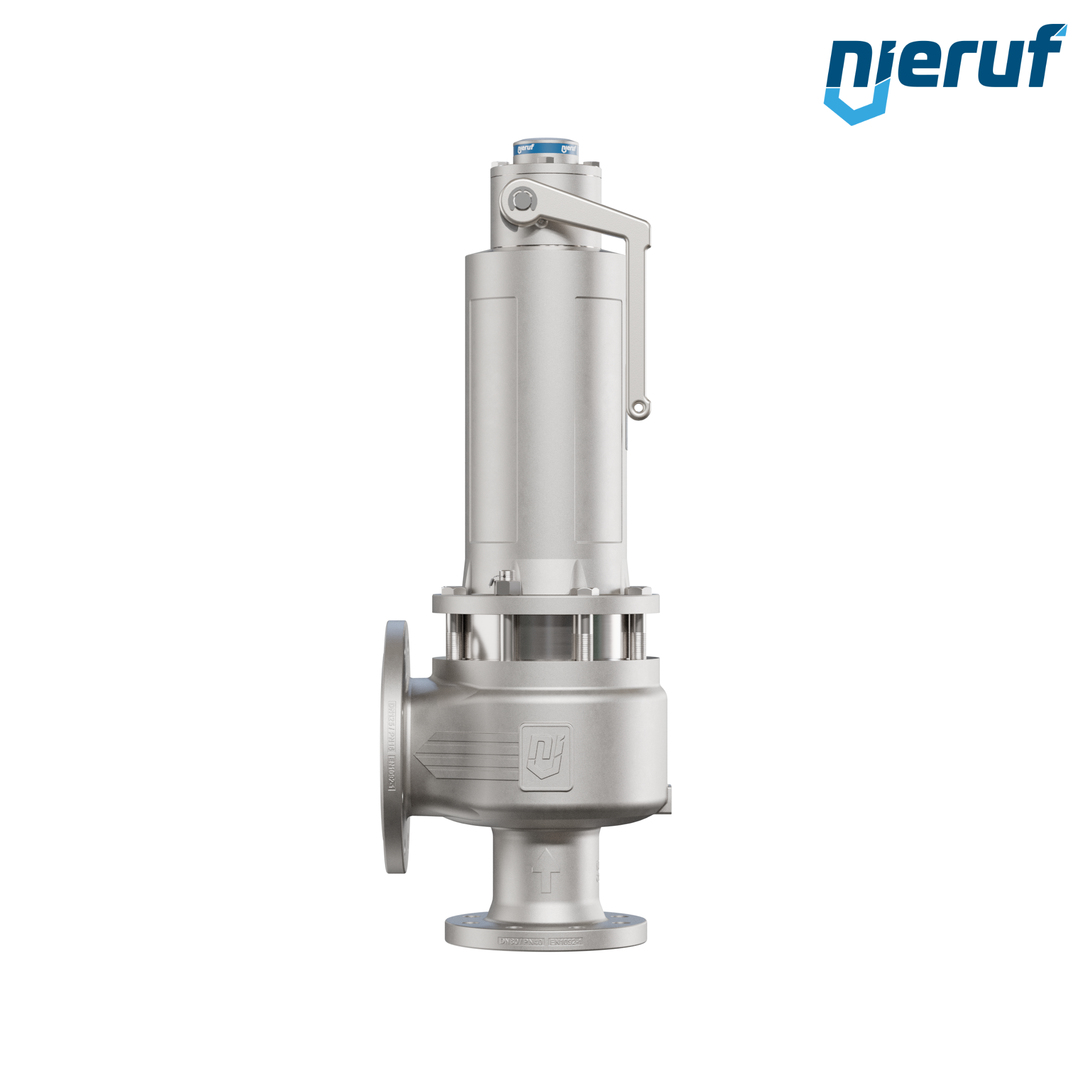valvola di sicurezza con cappello a tenuta di gas & manicotto di tenuta DN80/DN125 SF04, PTFE, dispositivo di sollevamento con leva