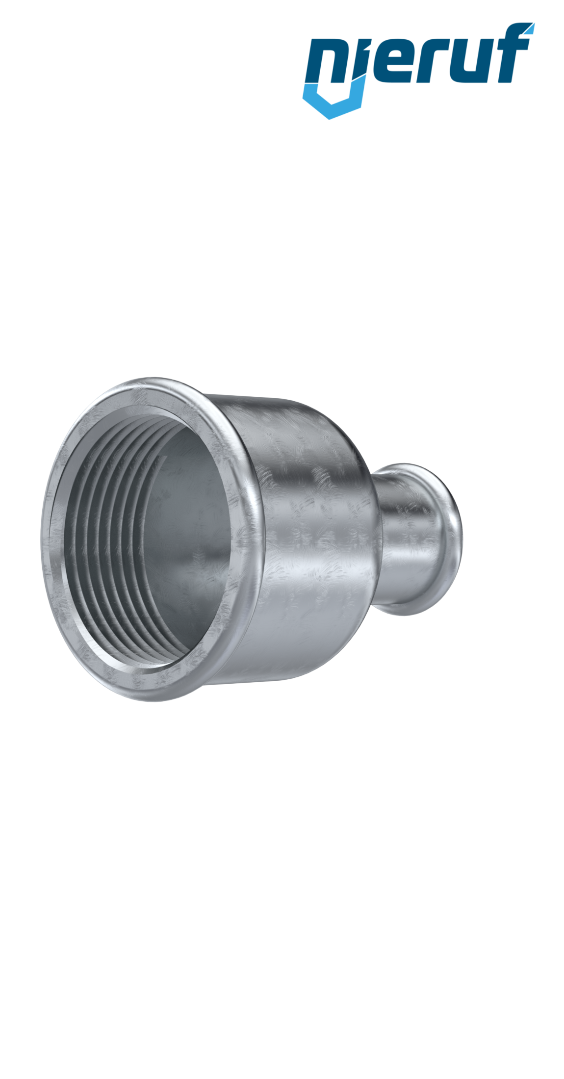 Malleable cast iron fitting reducing socket no. 240, 1 1/2" x 1 1/4" inch galvanized