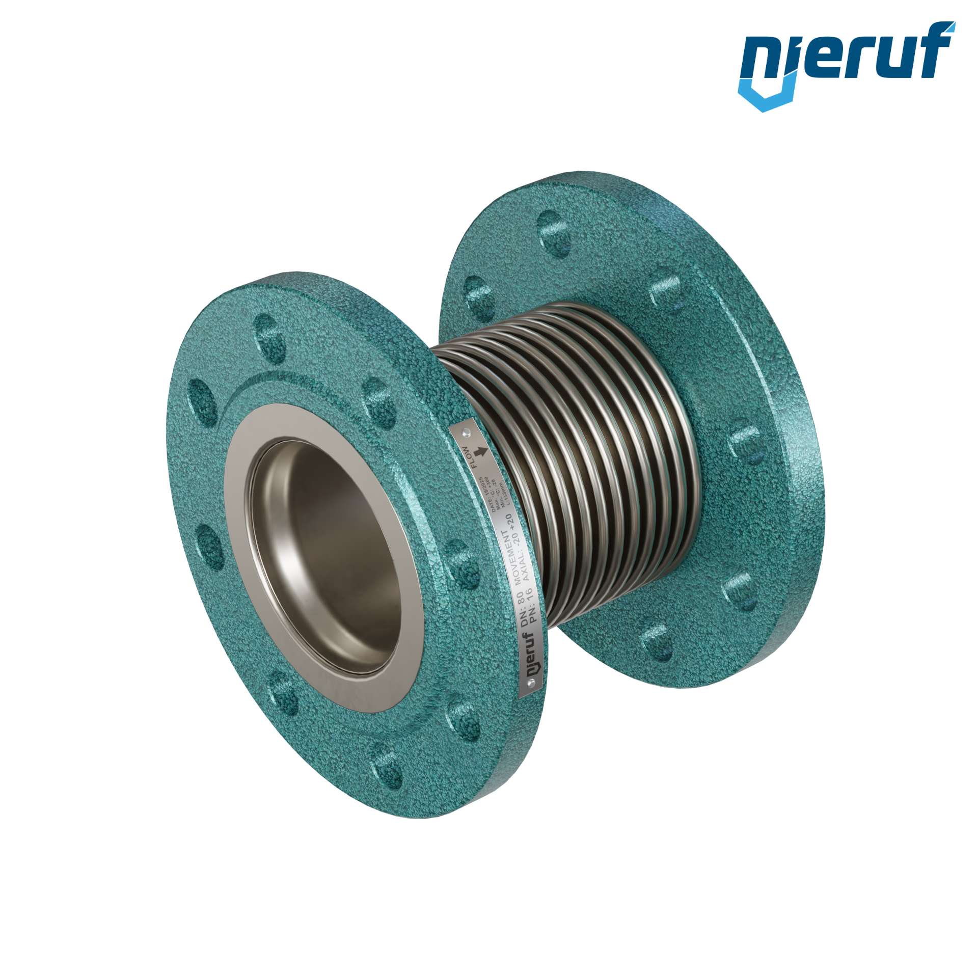 Giunto di dilatazione assiale DN80 modello KP03 flange acciaio manicotto acciaio inox
