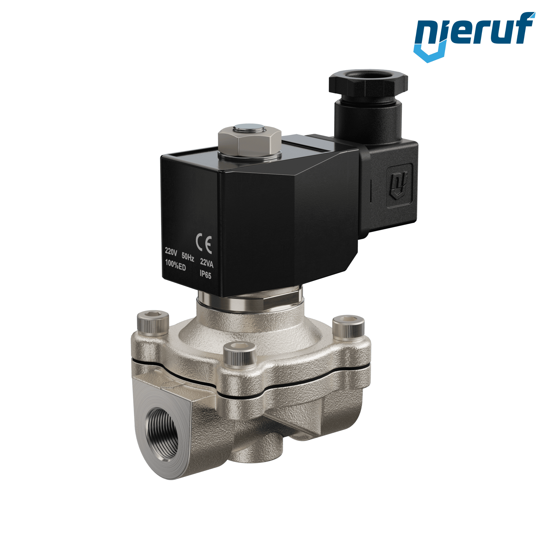 elettrovalvola per il vuoto G 3/8" pollici acciaio inossidabile EV06 FKM 230V 50Hz