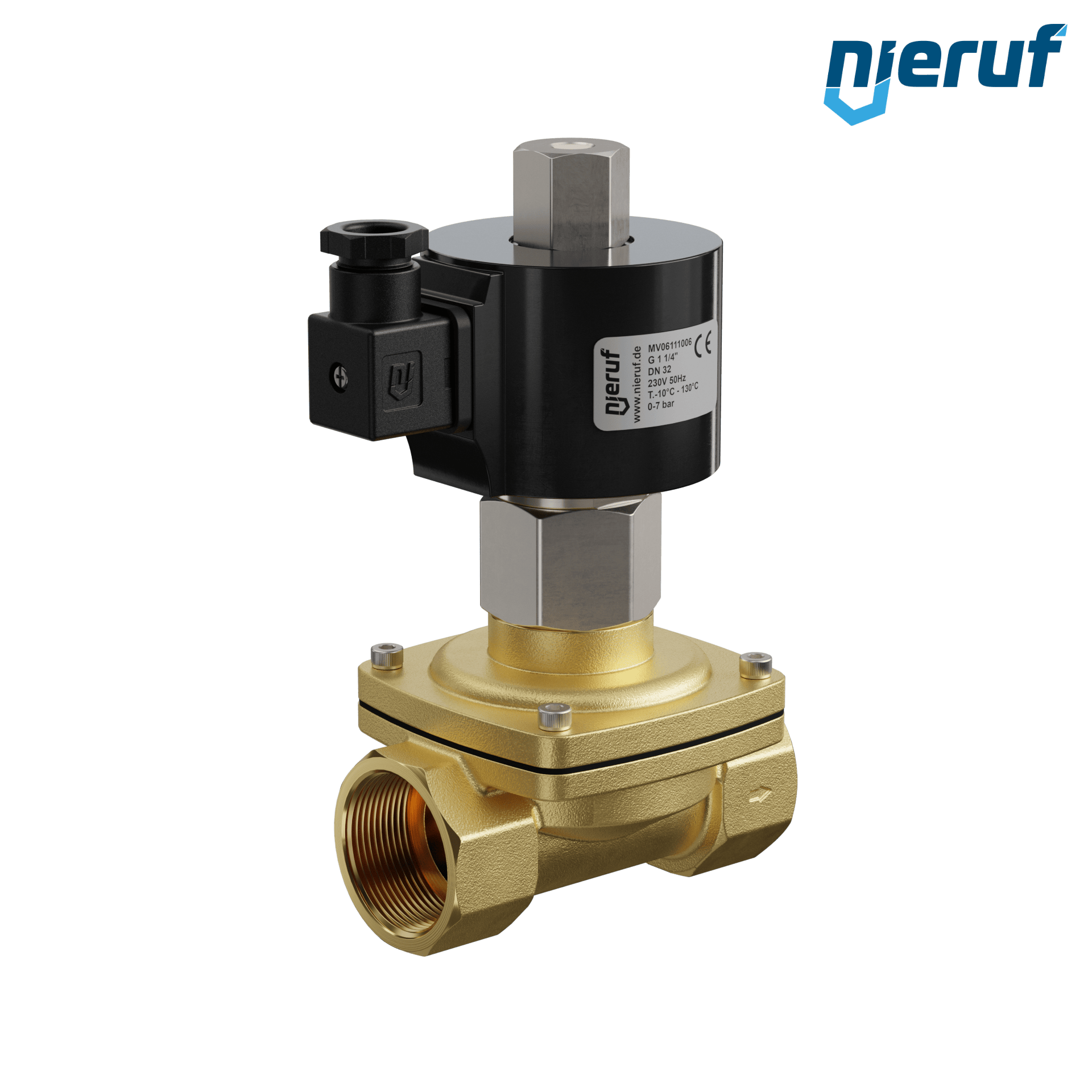 elettrovalvola DN32 G 1 1/4" pollici ottone MV06 EPDM 230V 50Hz NO