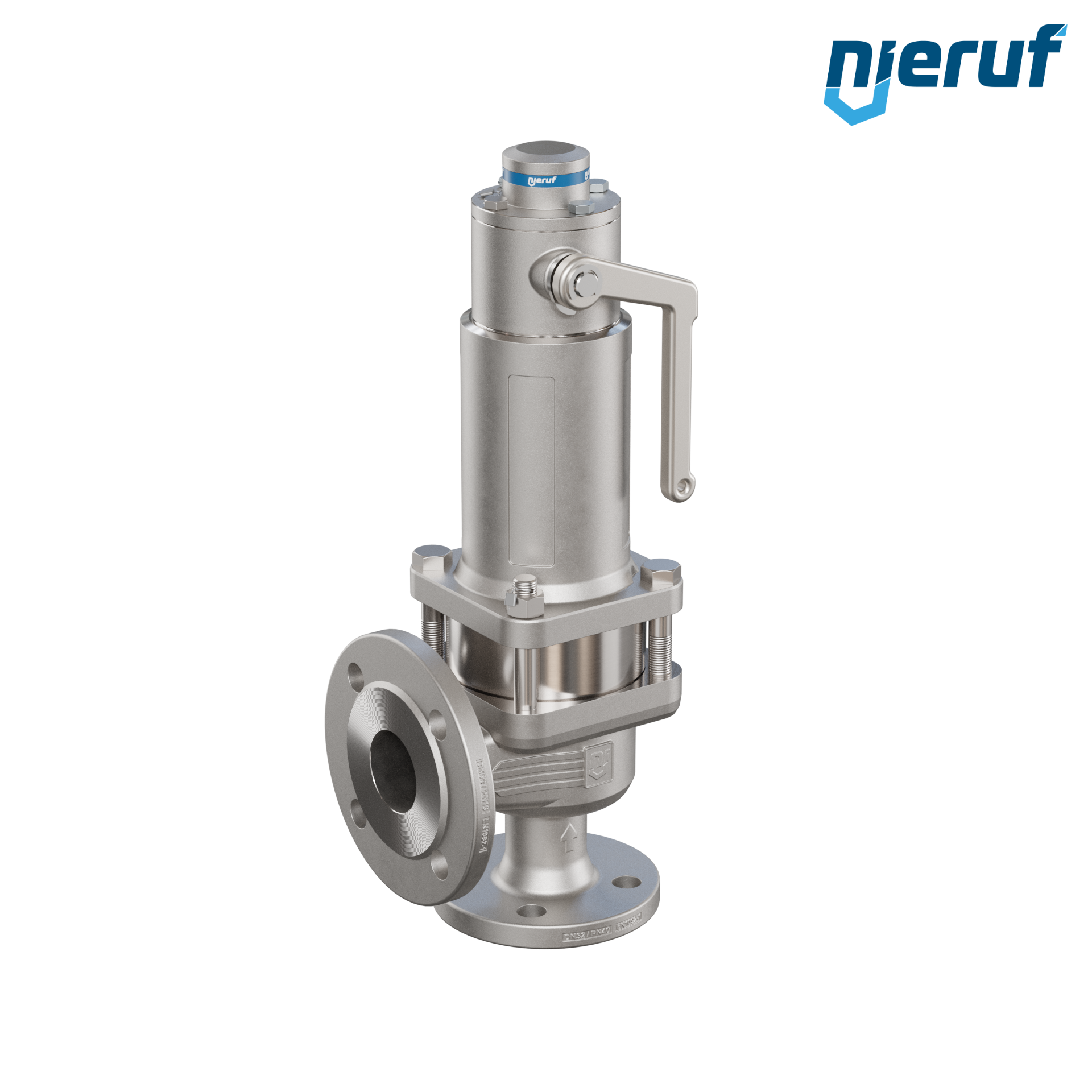 valvola di sicurezza con cappello a tenuta di gas & manicotto di tenuta DN32/DN50 SF04, PTFE, dispositivo di sollevamento con leva