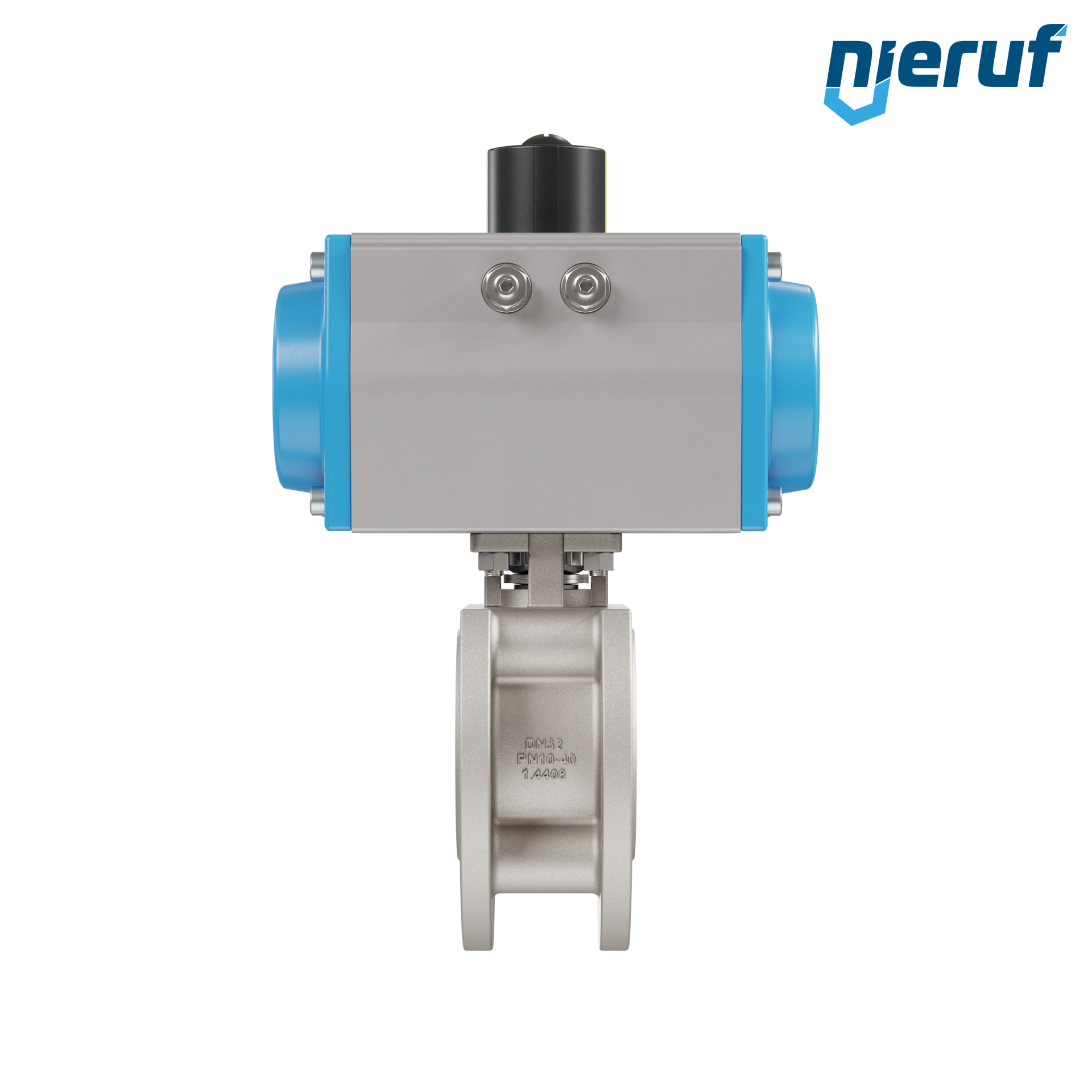 valvola a sfera flangiata dal design compatto DN32 PK07 azionamento rotativo pneumatico a semplice effetto apertura a molla