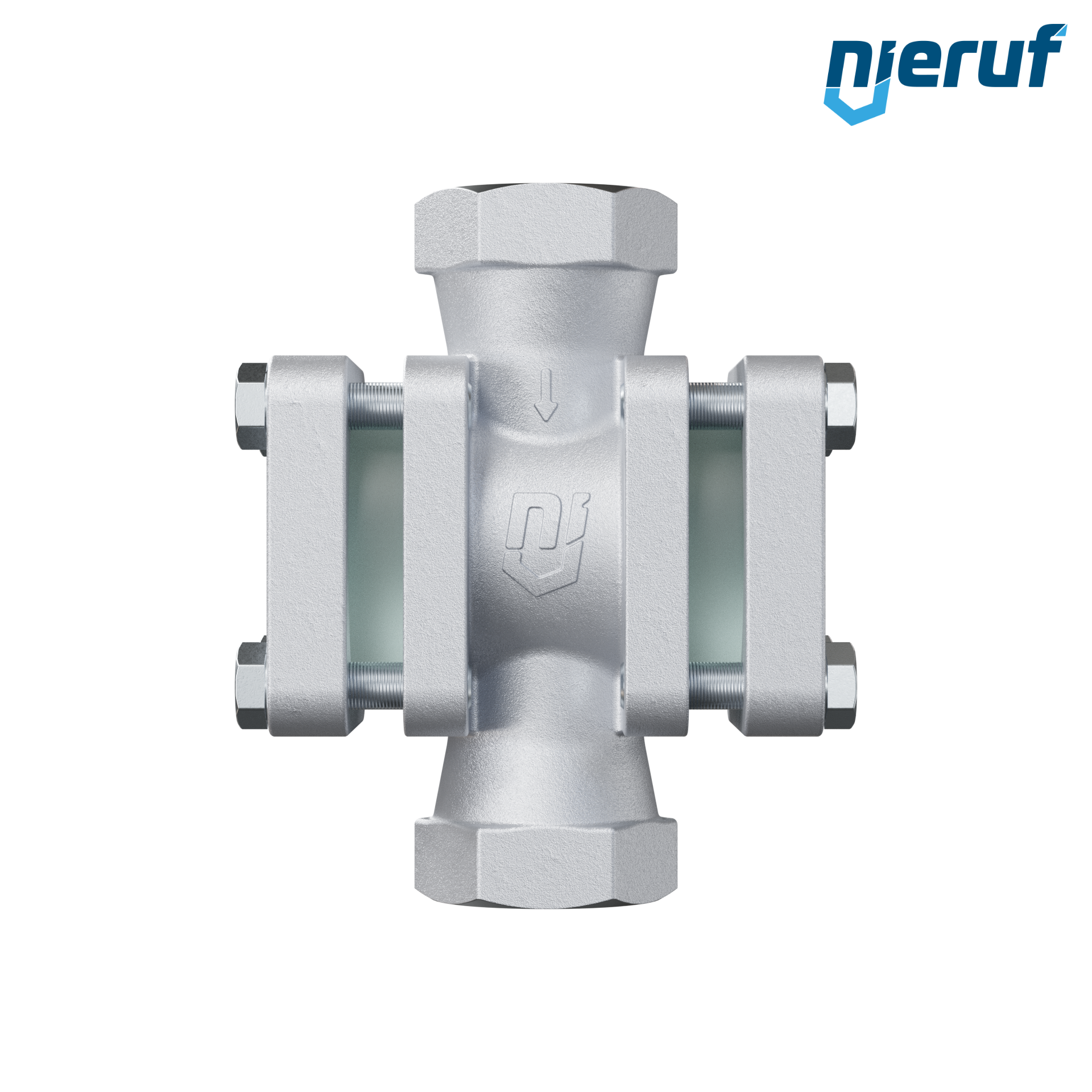 Specola visiva G 2" pollici acciaio 1.0619 40 bar filettatura interna BSP vetro borosilicato versione con rotore in PTFE