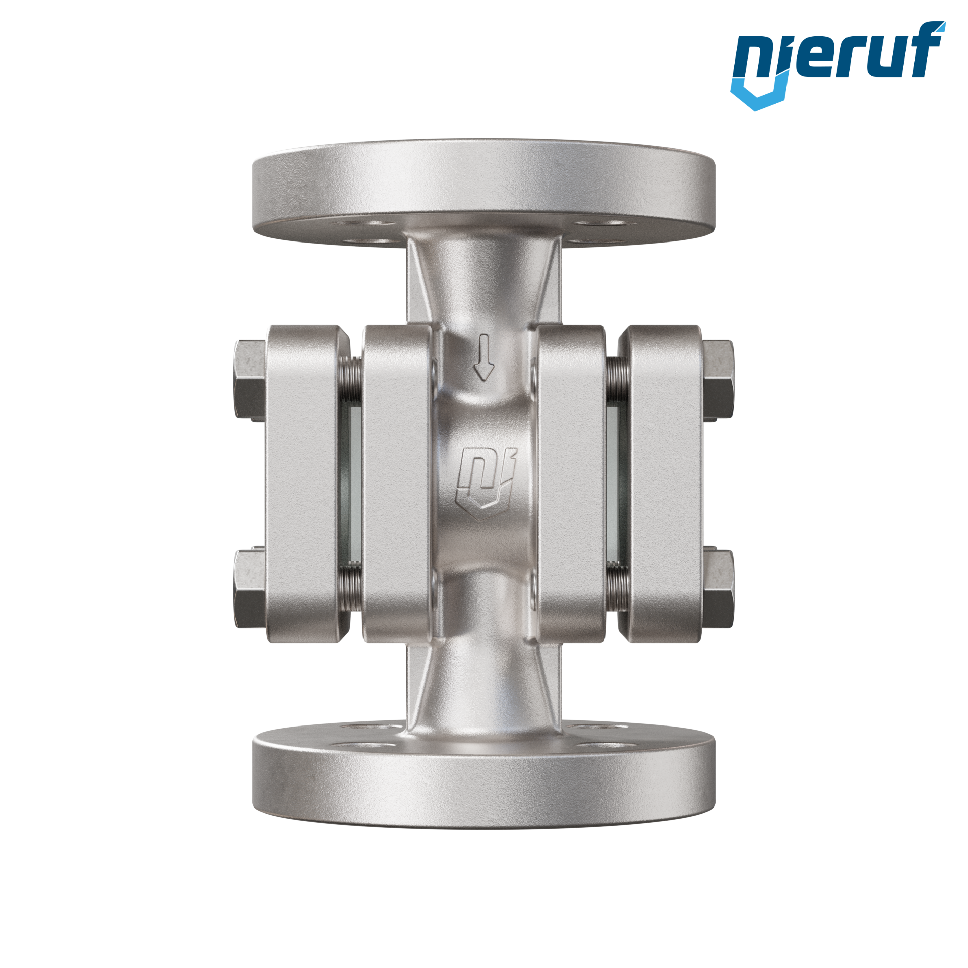 Specola visiva flangiata DN20 - 3/4" pollici acciaio inossidabile AISI 316 flangia ANSI 300 vetro borosilicato versione con rotore in PTFE