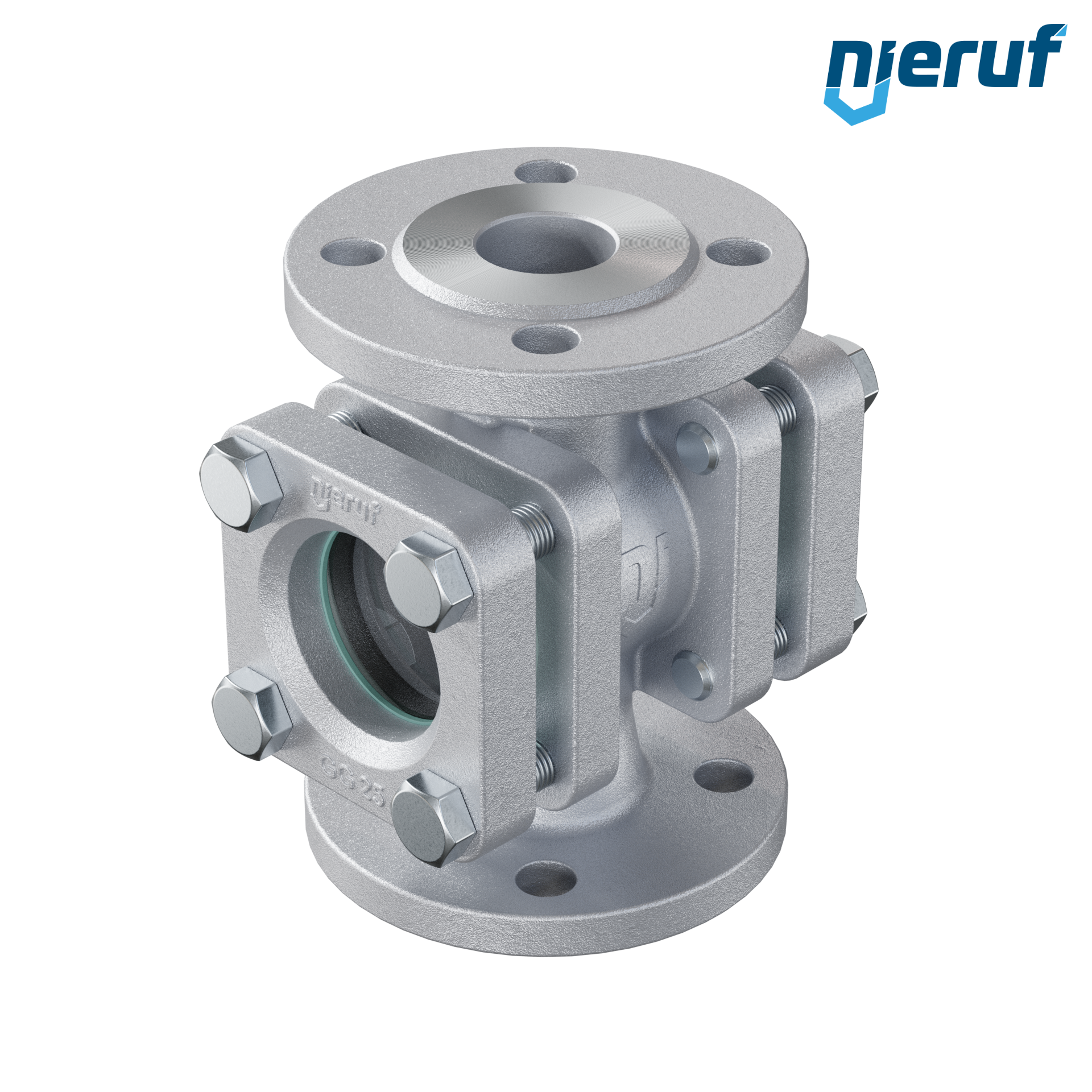 Specola visiva flangiata DN40 - 1 1/2" pollici ghisa GG25 flangia ANSI 150 vetro borosilicato versione con disco