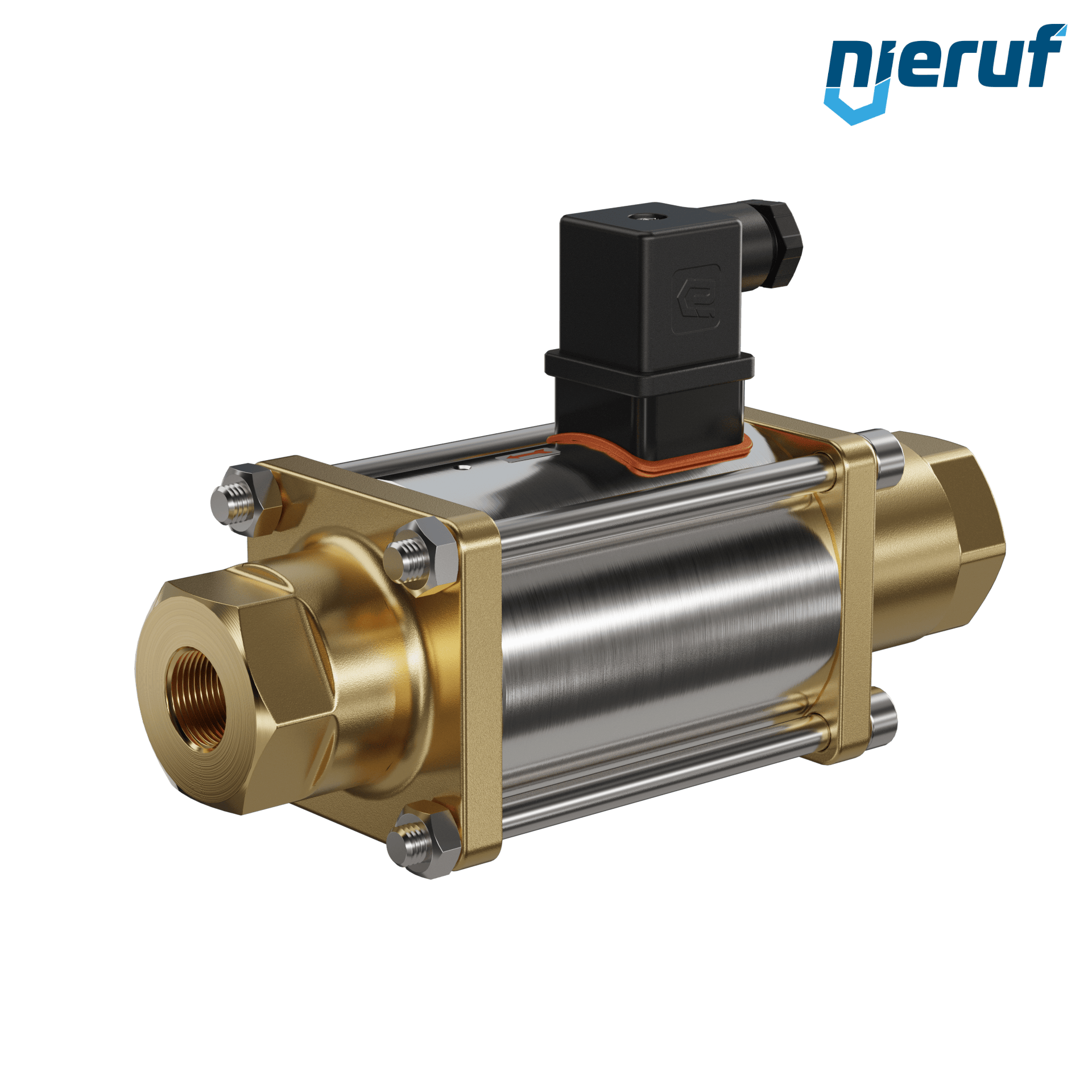 valvola coassiale a 3/2 vie 1/2" pollici filettatura interna - DN15 ottone 230V AC NC - per applicazione con acqua