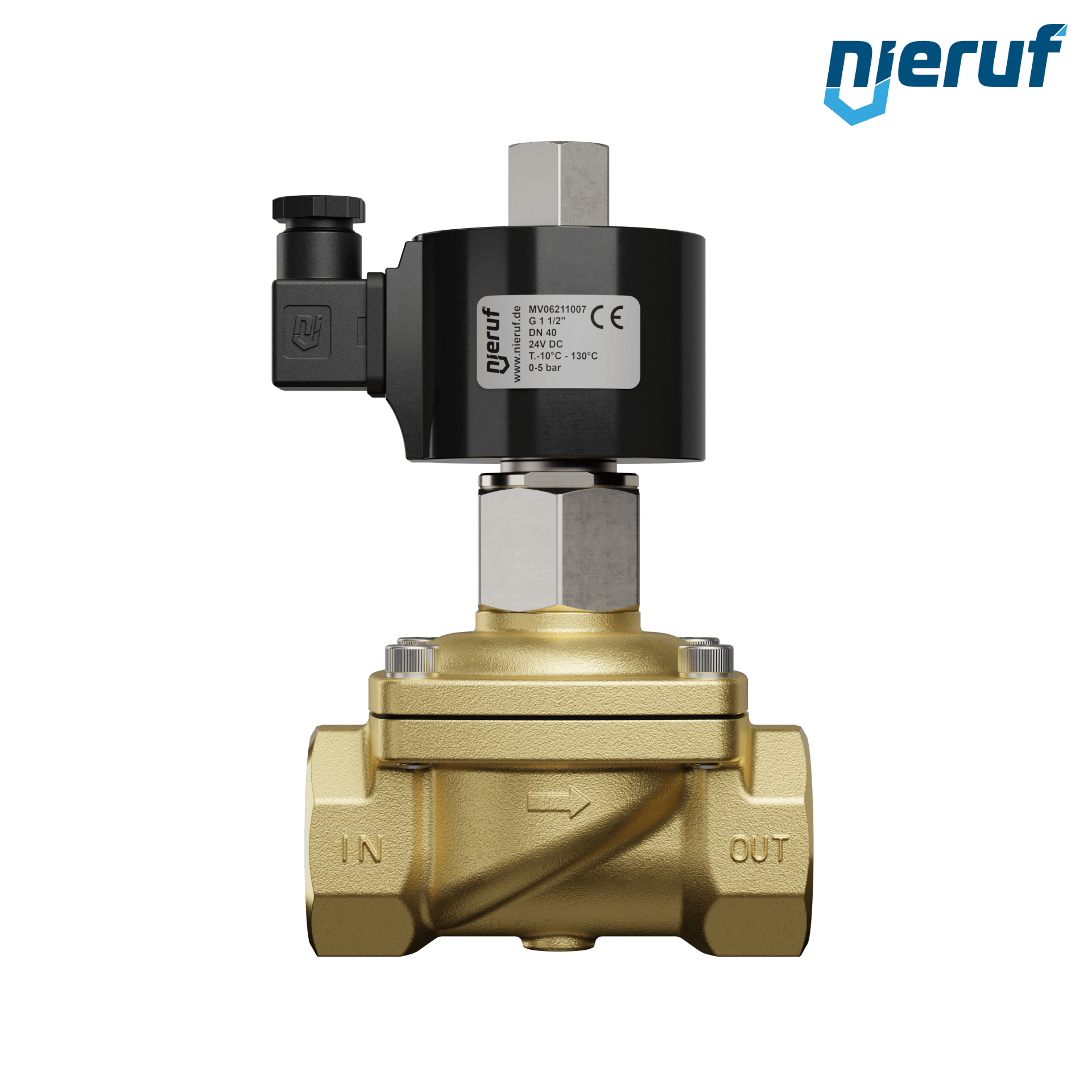 elettrovalvola DN40 G 1 1/2" pollici ottone MV06 EPDM 24V DC NO