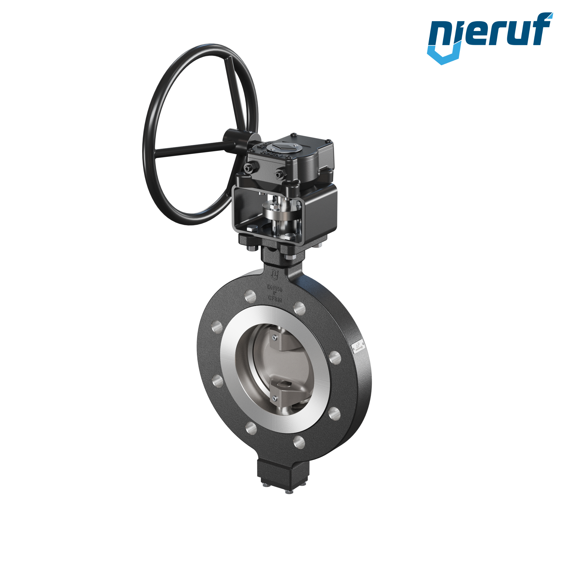 valvola a farfalla triplo eccentrico acciaio fuso AK14 DN 150 PN25-40 volantino