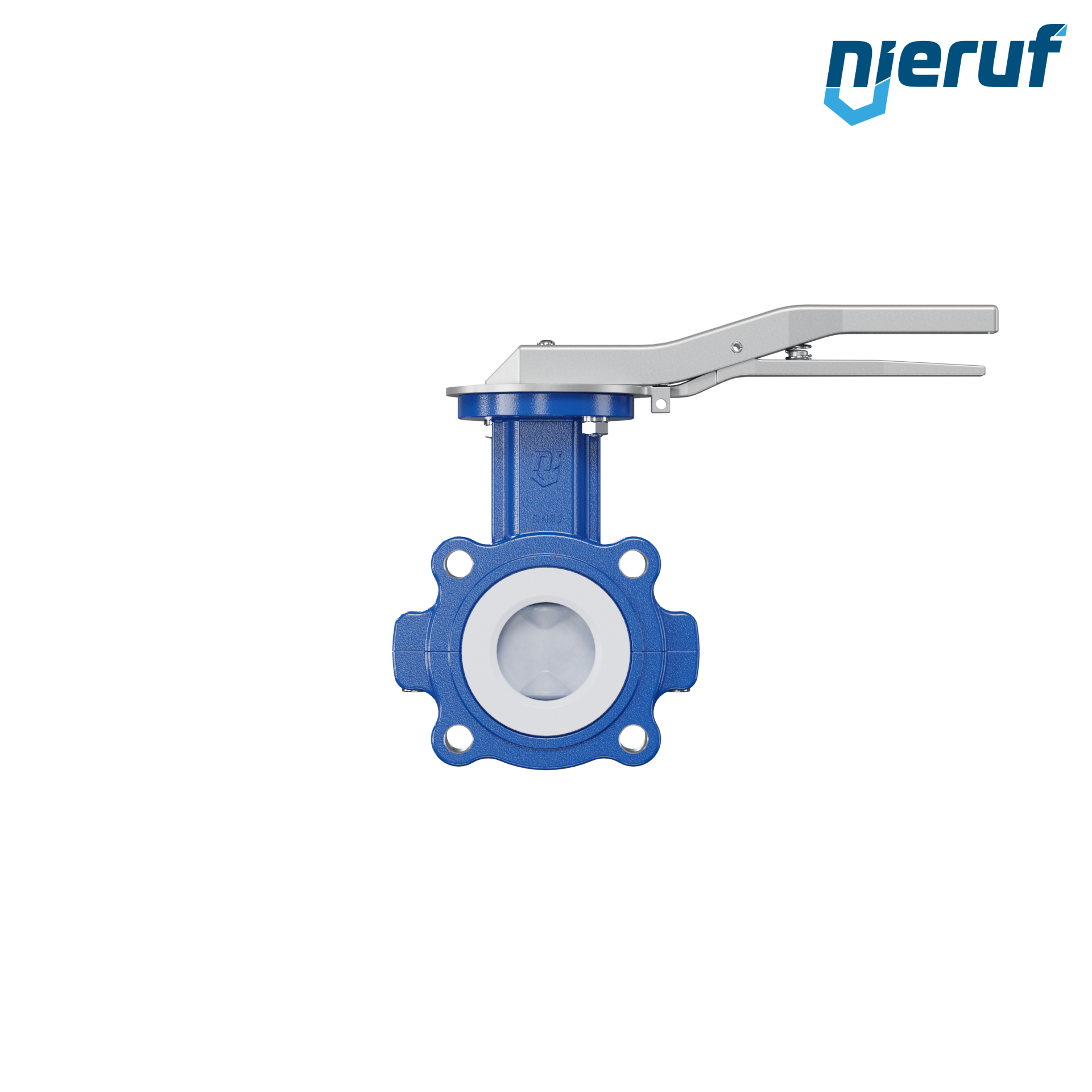 valvola a farfalla PFA PTFE AK10 DN50 PN10-PN16 leva inserto in FKM