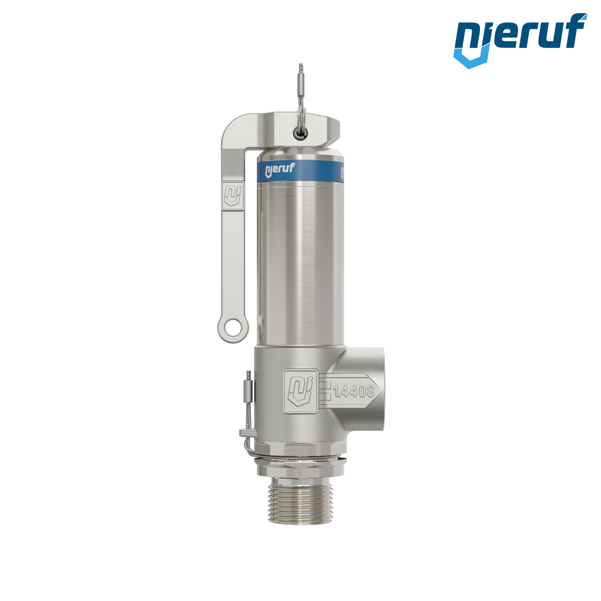 valvola di sicurezza criogenica DN8 3/8" M x 3/8" F SV14, acciaio inox PTFE, con leva