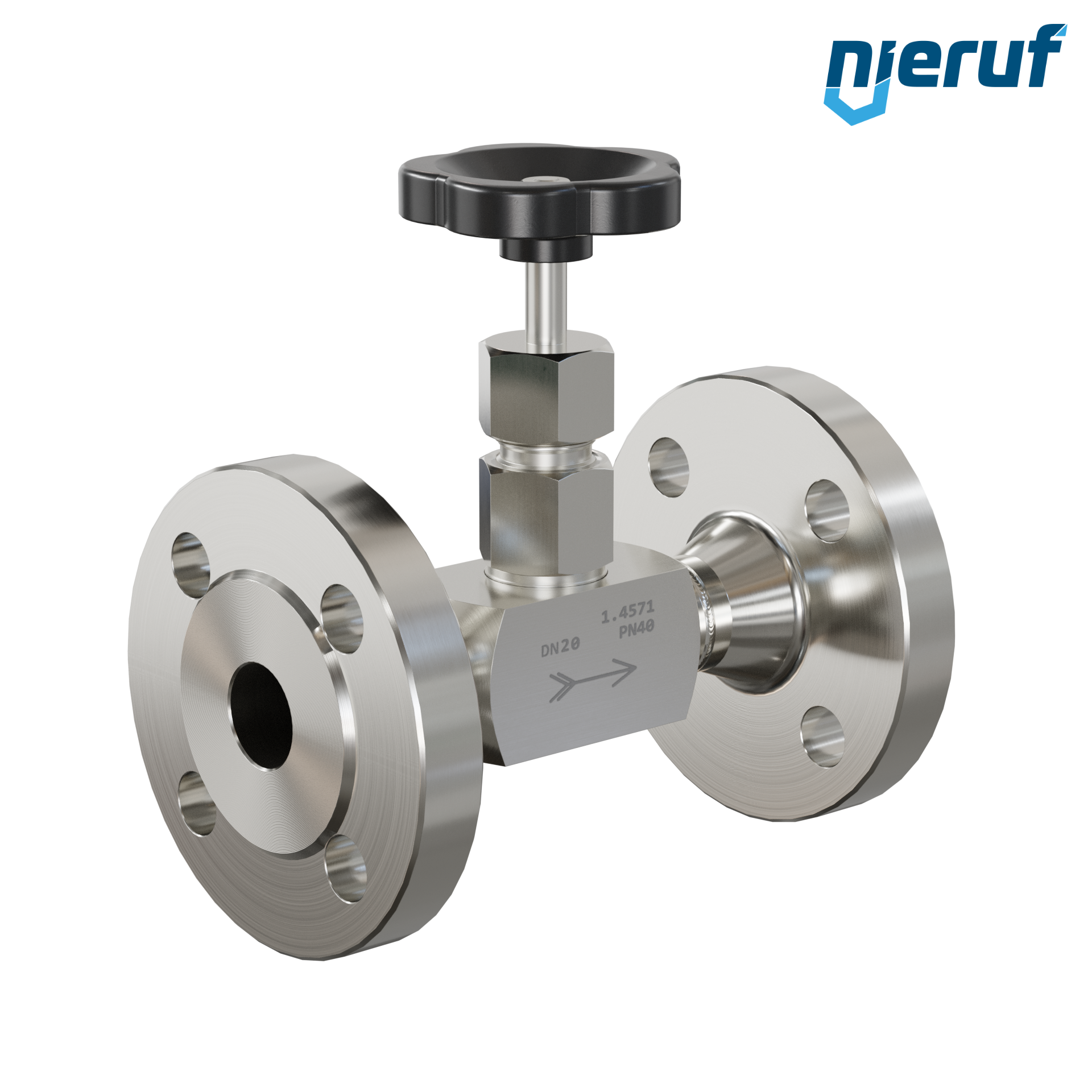 valvola a spillo flangiata NV04 DN20 PN40 acciaio inossidabile 1.4571