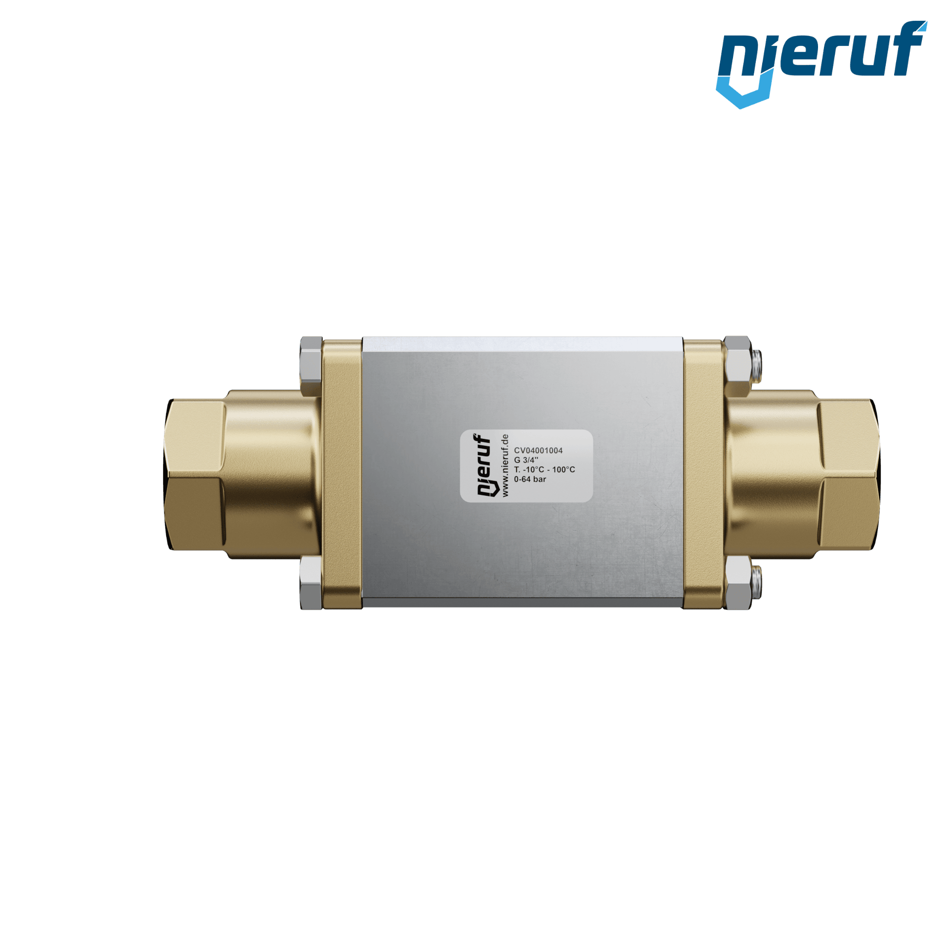valvola coassiale a 2/2 vie CV04 3/4" pollici filettatura interna - DN20 ottone max. 64 bar NC - per applicazione con acqua