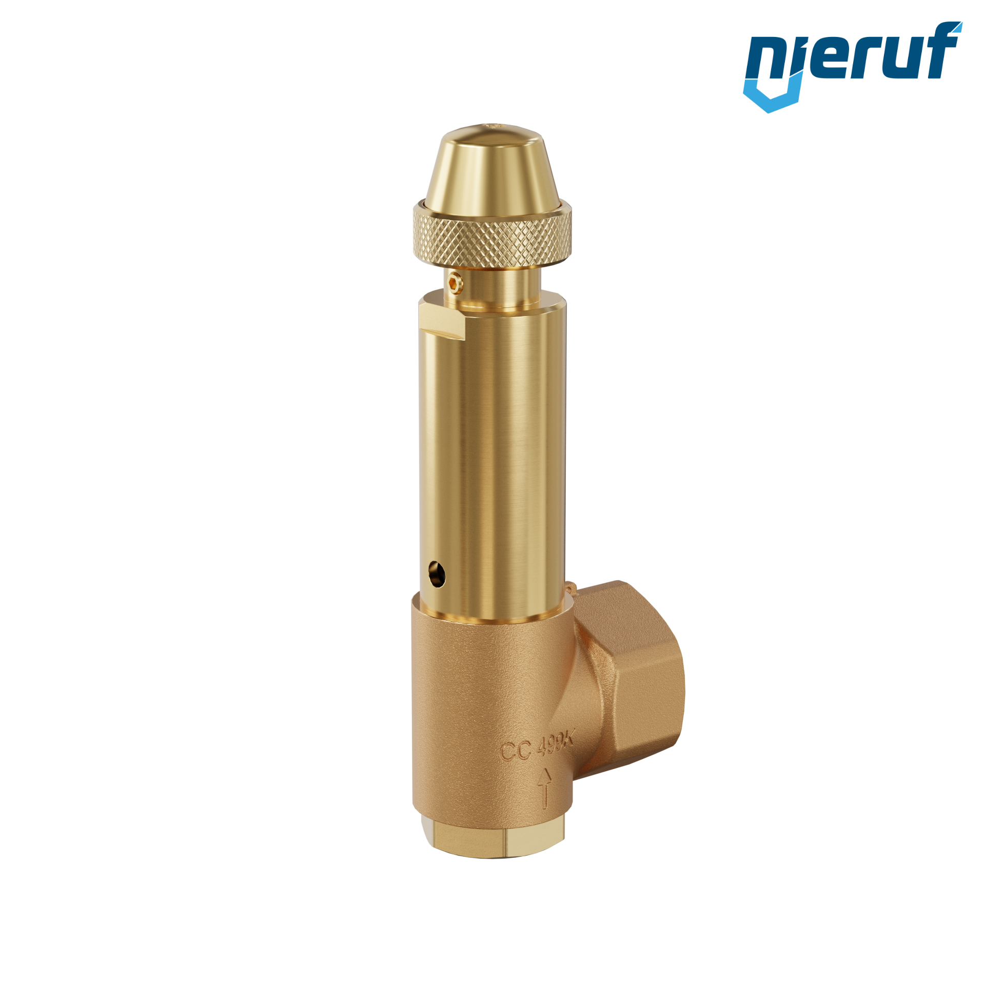 valvola di sicurezza 1/2" x 1" F SV08 fluidi gassosi, ottone rosso PTFE