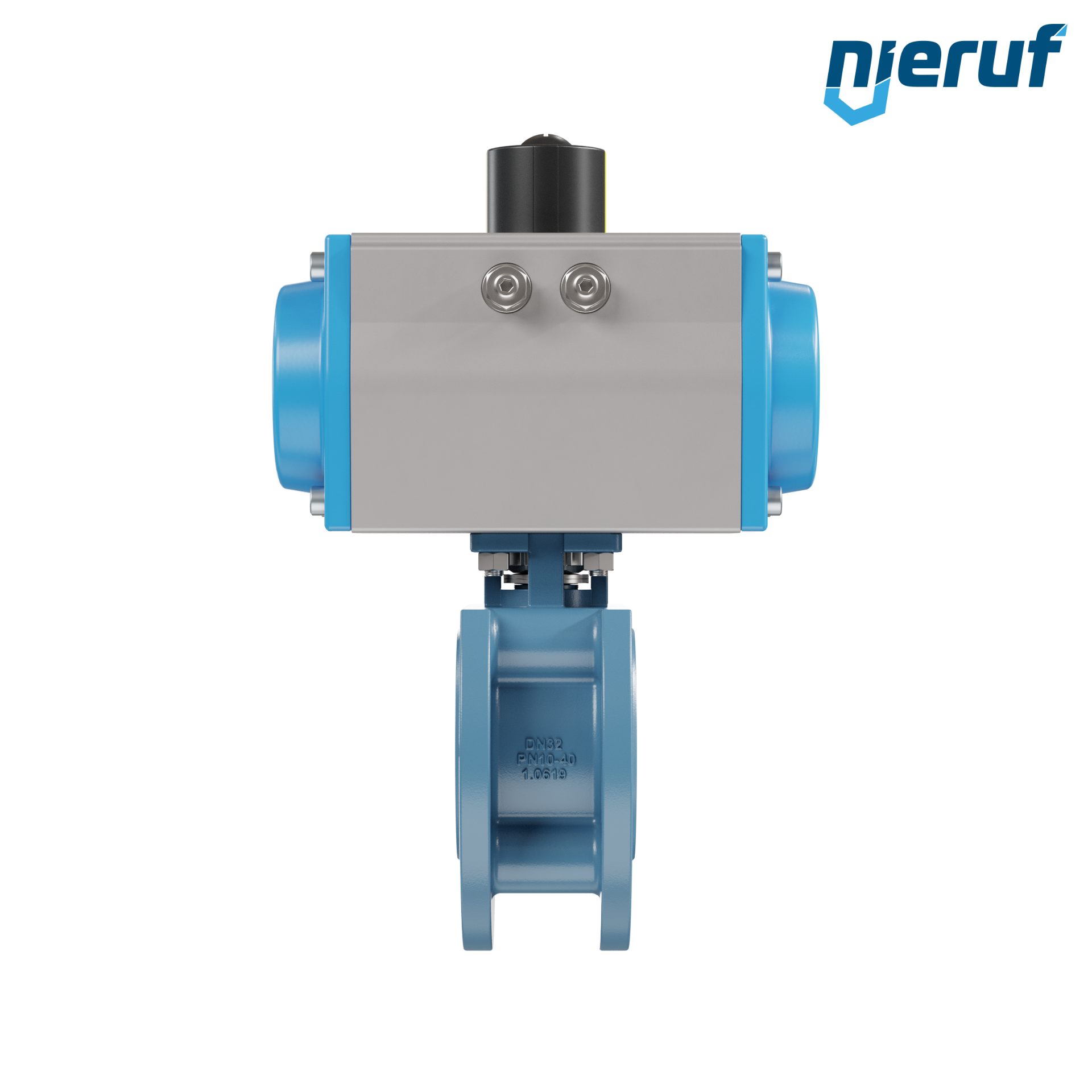 valvola a sfera flangiata dal design compatto DN32 PK06 azionamento rotativo pneumatico a semplice effetto apertura a molla
