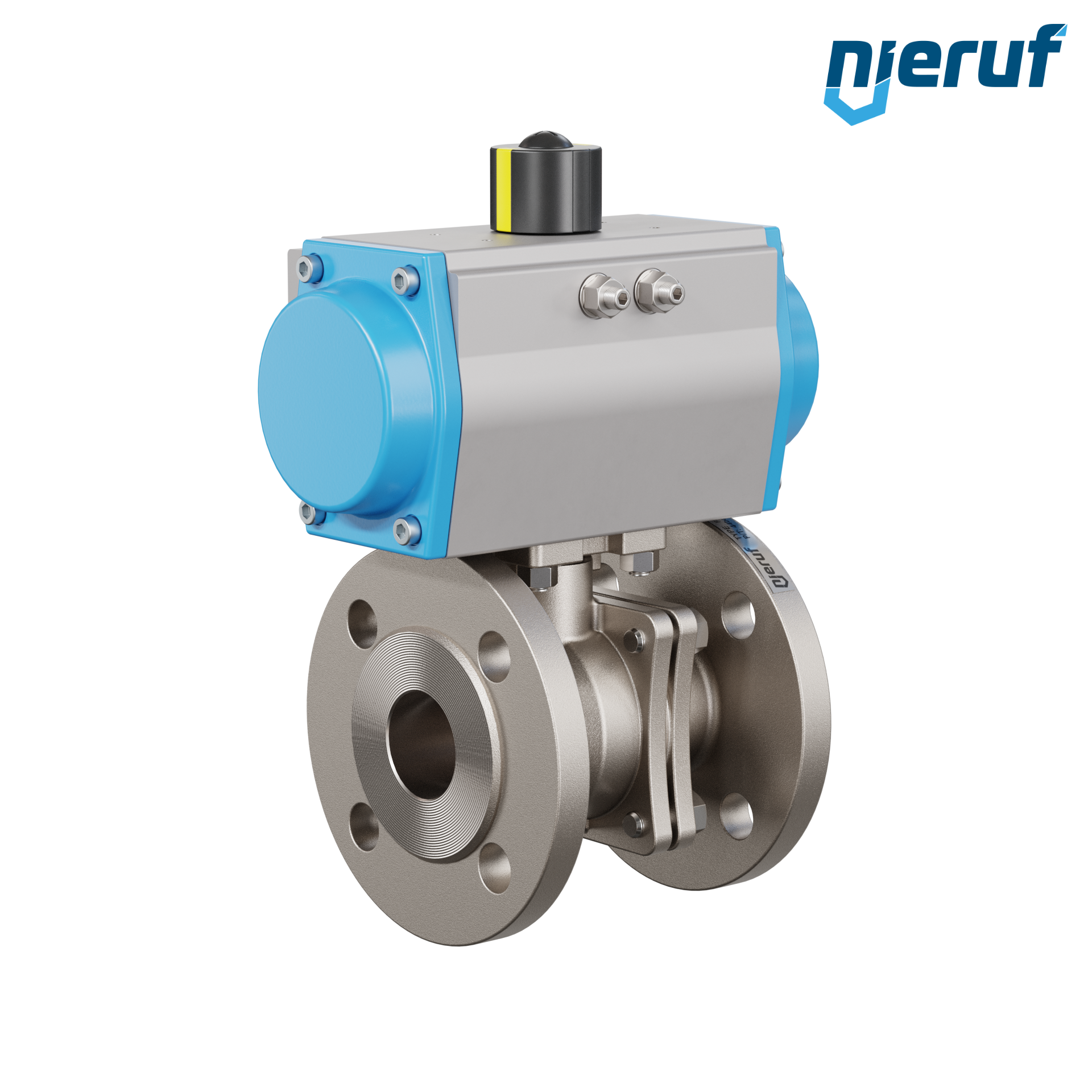 valvola a sfera flangiata DN40 PK05 azionamento rotativo pneumatico a semplice effetto apertura a molla