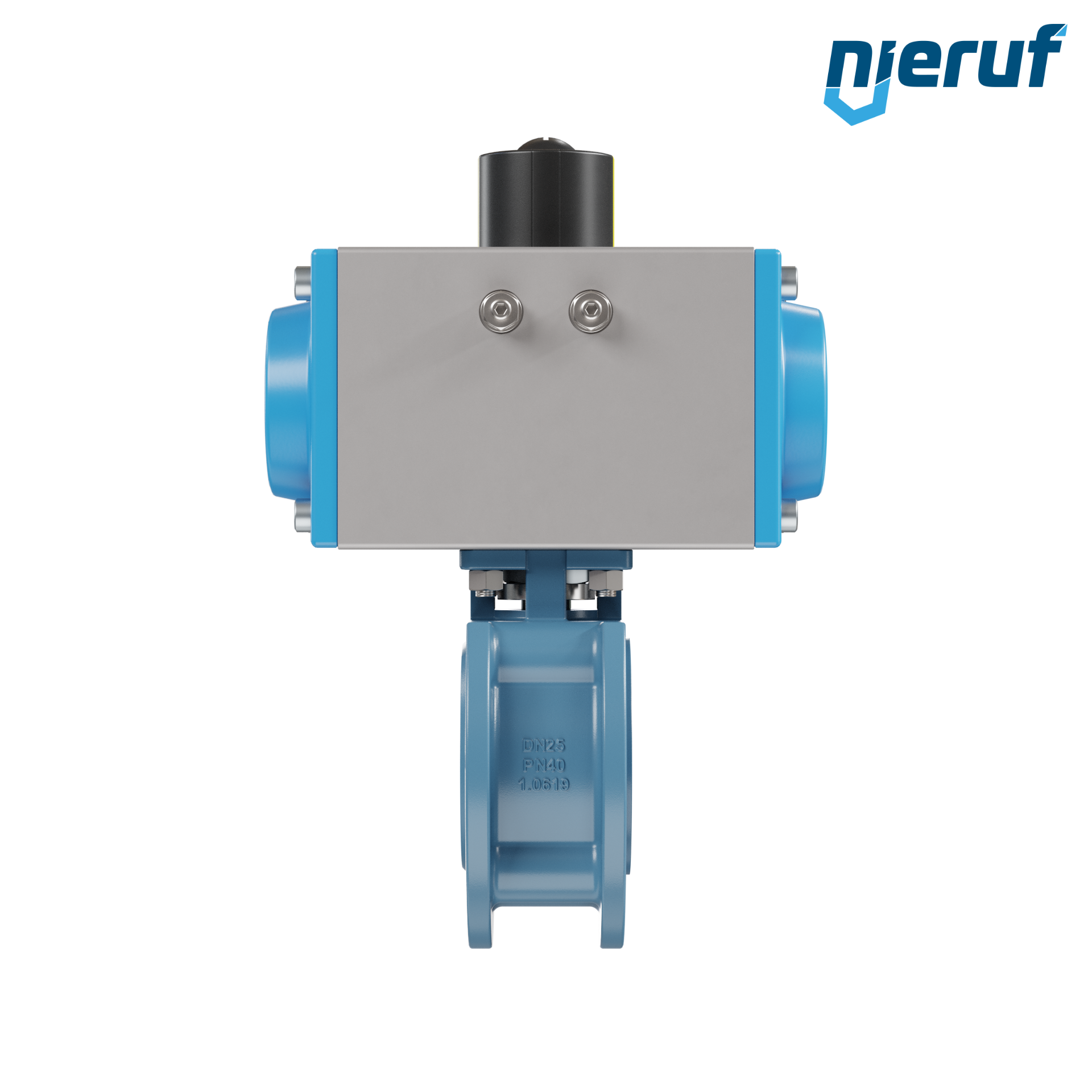 valvola a sfera flangiata dal design compatto DN25 PK06 azionamento rotativo pneumatico a semplice effetto apertura a molla